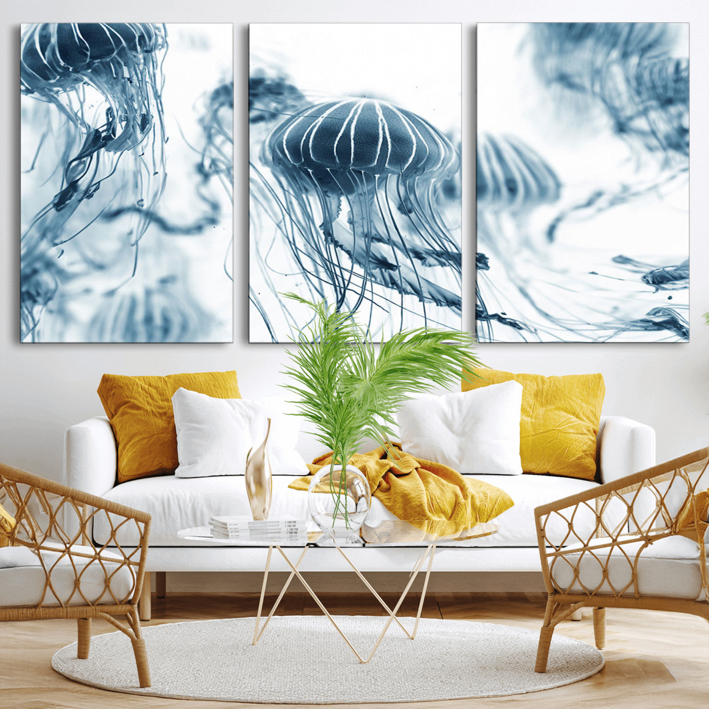 MGV-CV-60X30-3P - Abstract Jellyfish Canvas Print Wall Art
