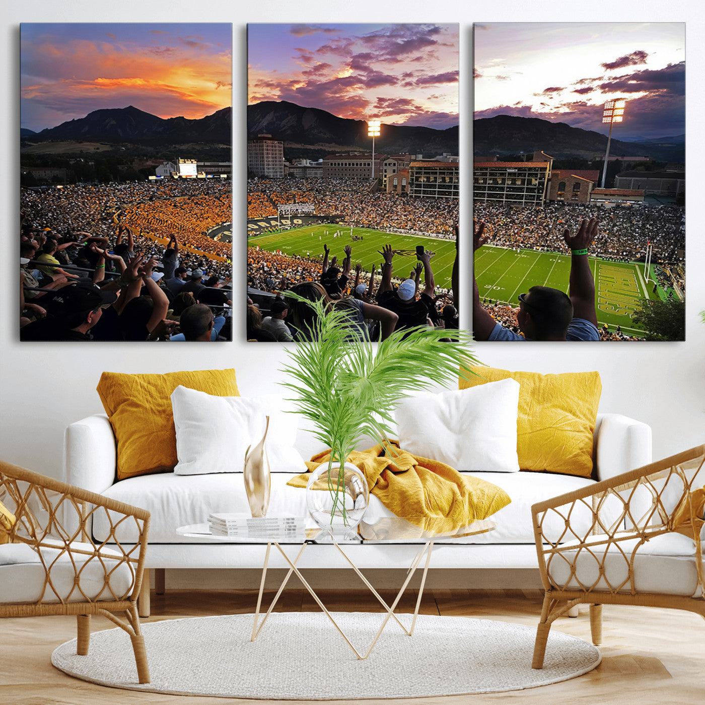 MGV-CV-60X30-3P - Folsom Field - University of Colorado Buffaloes Football Stadium Wall Art, Colorado Buffaloes Wall