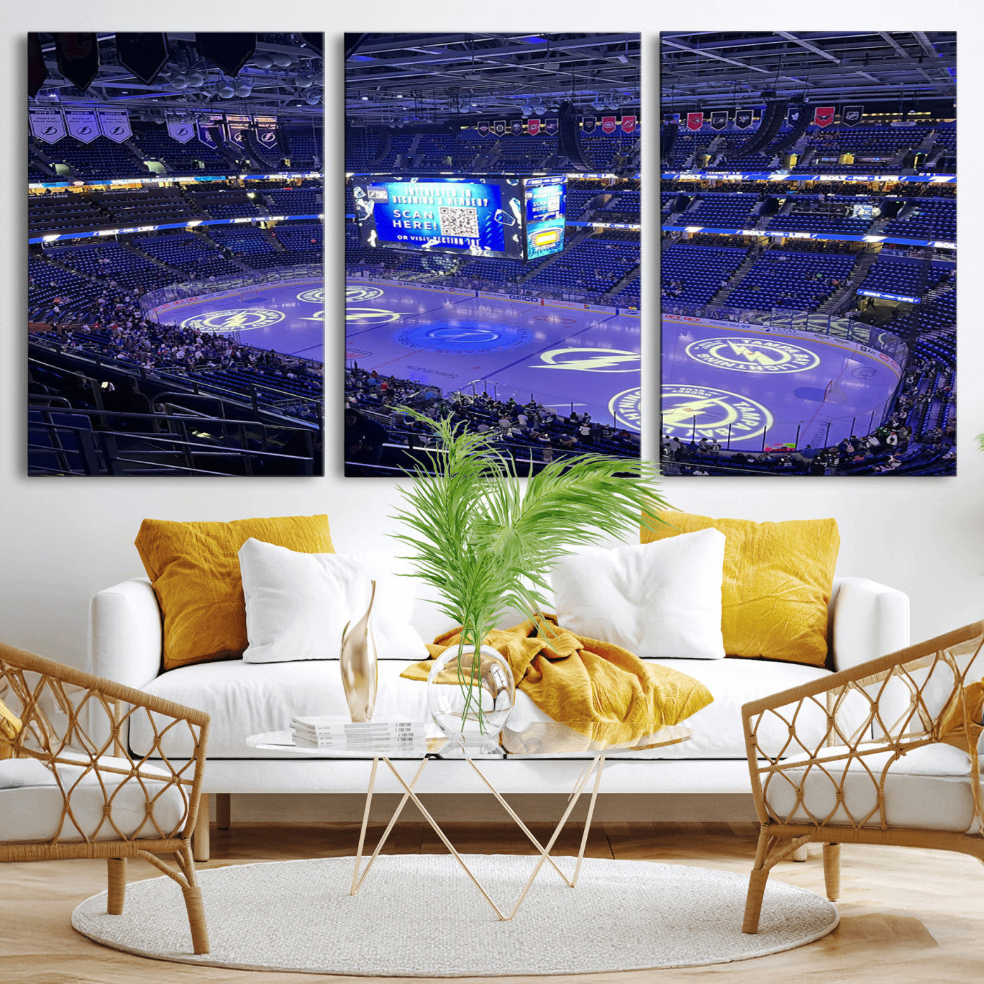 MGV-CV-60X30-3P - Amalie Arena Florida Wall Art Canvas Print - NHL Hockey Stadium Print Wall Art