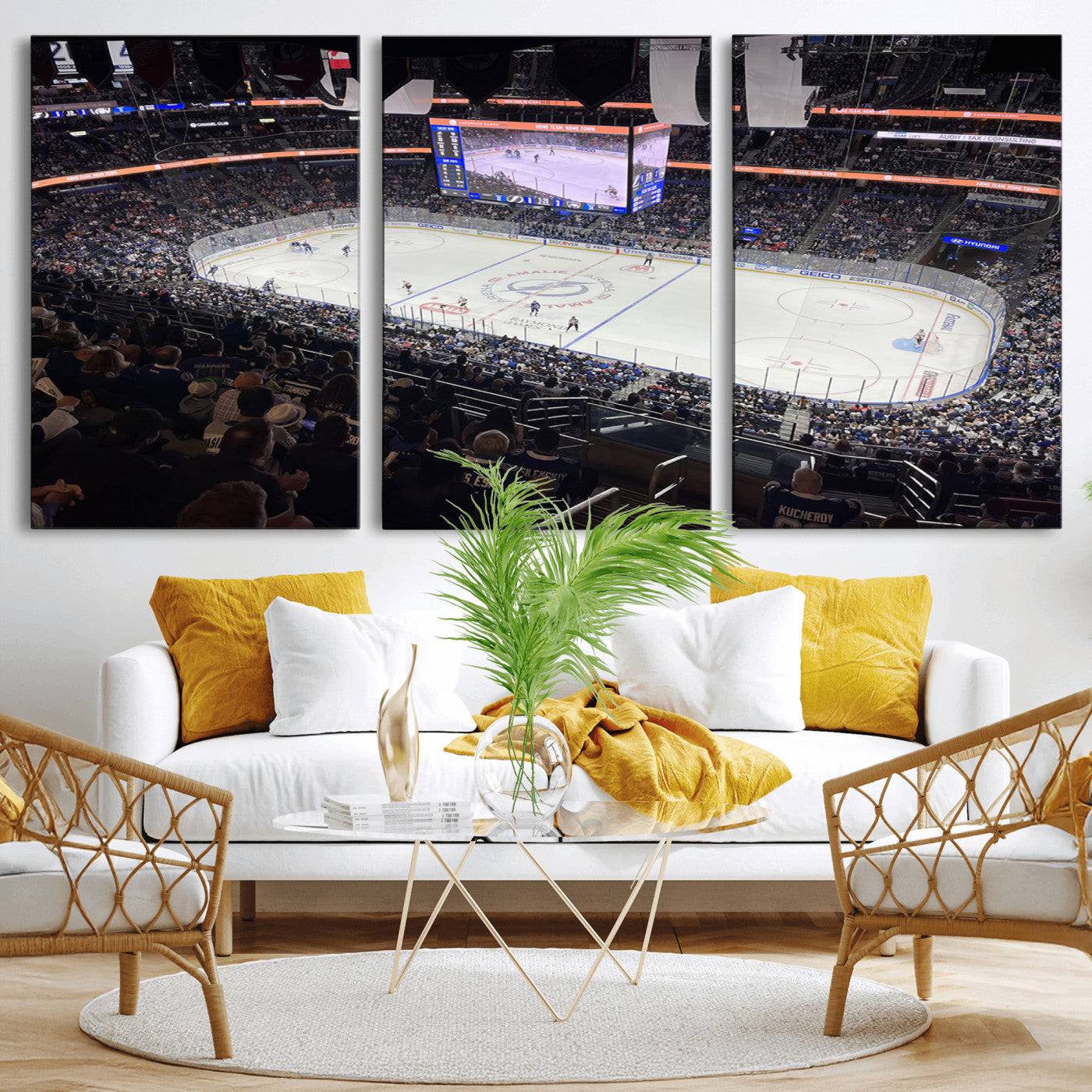 MGV-CV-60X30-3P - Amalie Arena Florida Wall Art Canvas Print - NHL Hockey Stadium Print