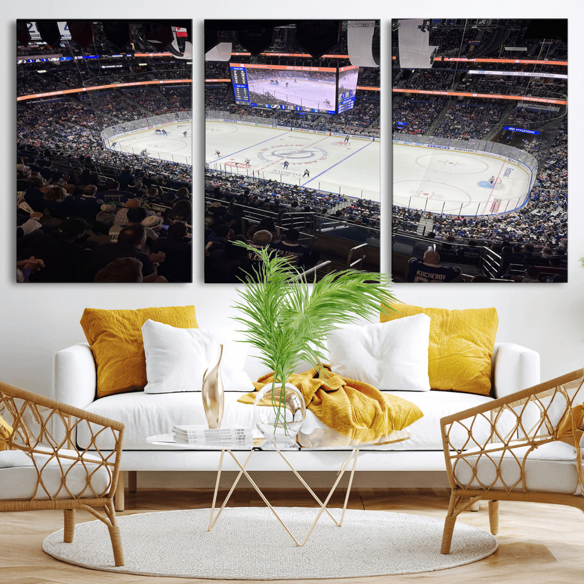 51641-MGV-CV-36X24 - Amalie Arena Florida Wall Art Canvas Print, NHL Hockey, Framed and Ready to Hang