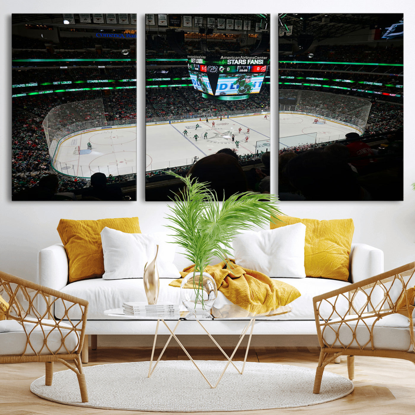 MGV-CV-60X30-3P - American Airlines Center Dallas Stars Wall Art Canvas Print - Dallas Hockey Arena Stadium Print