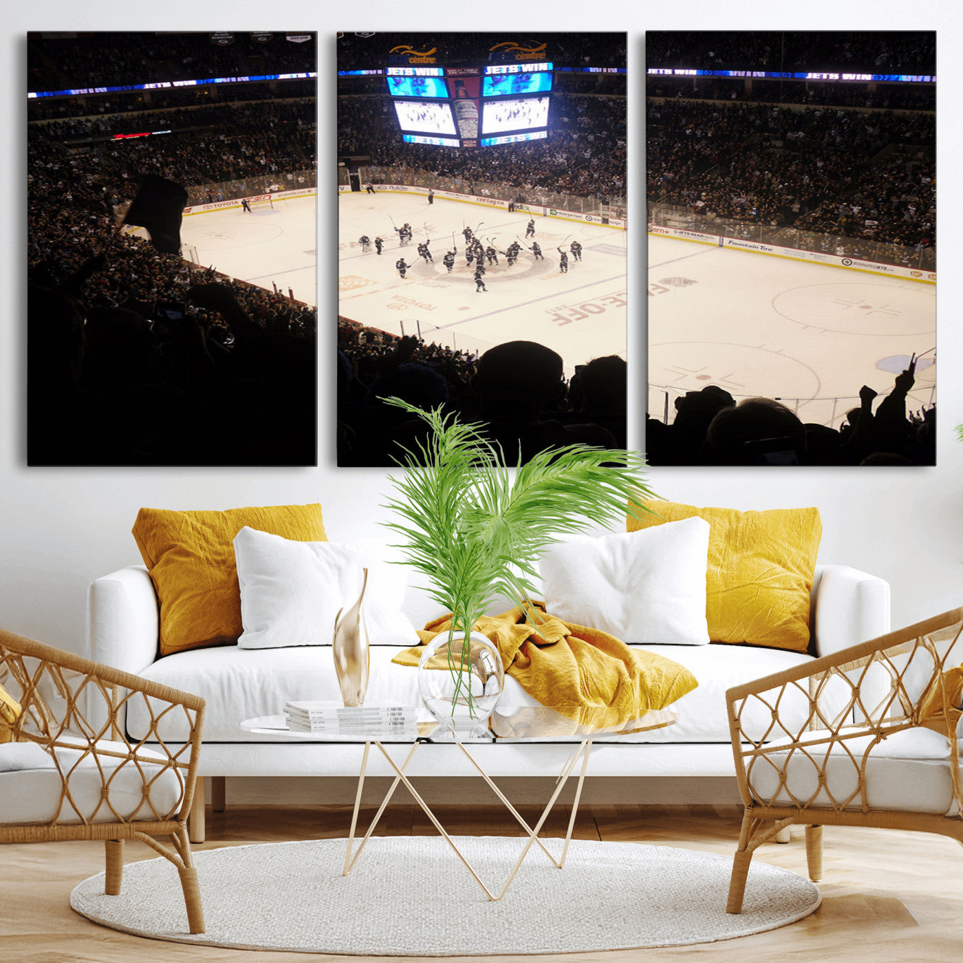 MGV-CV-60X30-3P - Canada Life Centre Wall Art | Winnipeg Jets Hockey Team Print Canvas | Ready to Hang | Winnipeg Wall