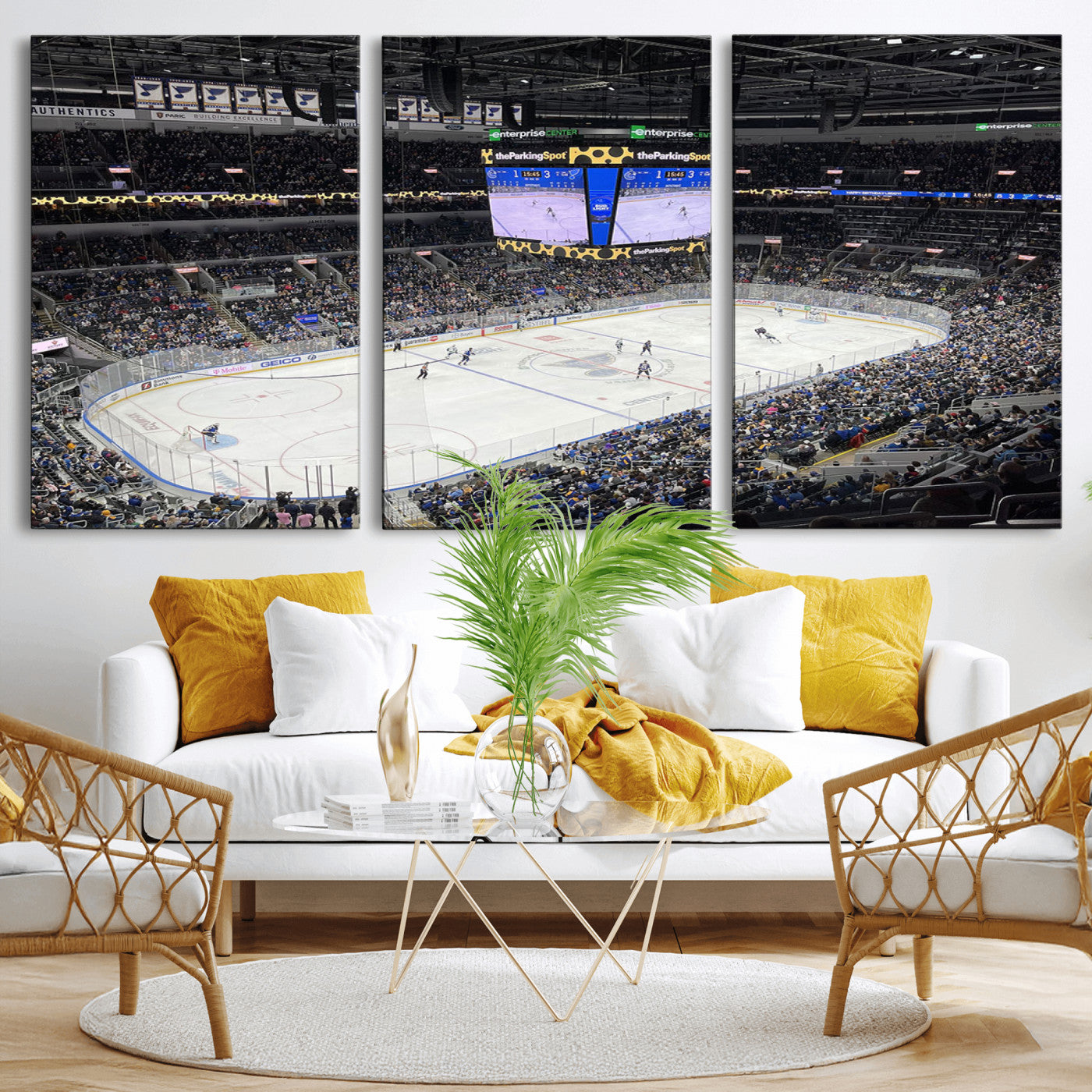 MGV-CV-60X30-3P - Enterprise Center Missouri St. Louis Blues Hockey Stadium Wall Art Canvas Print