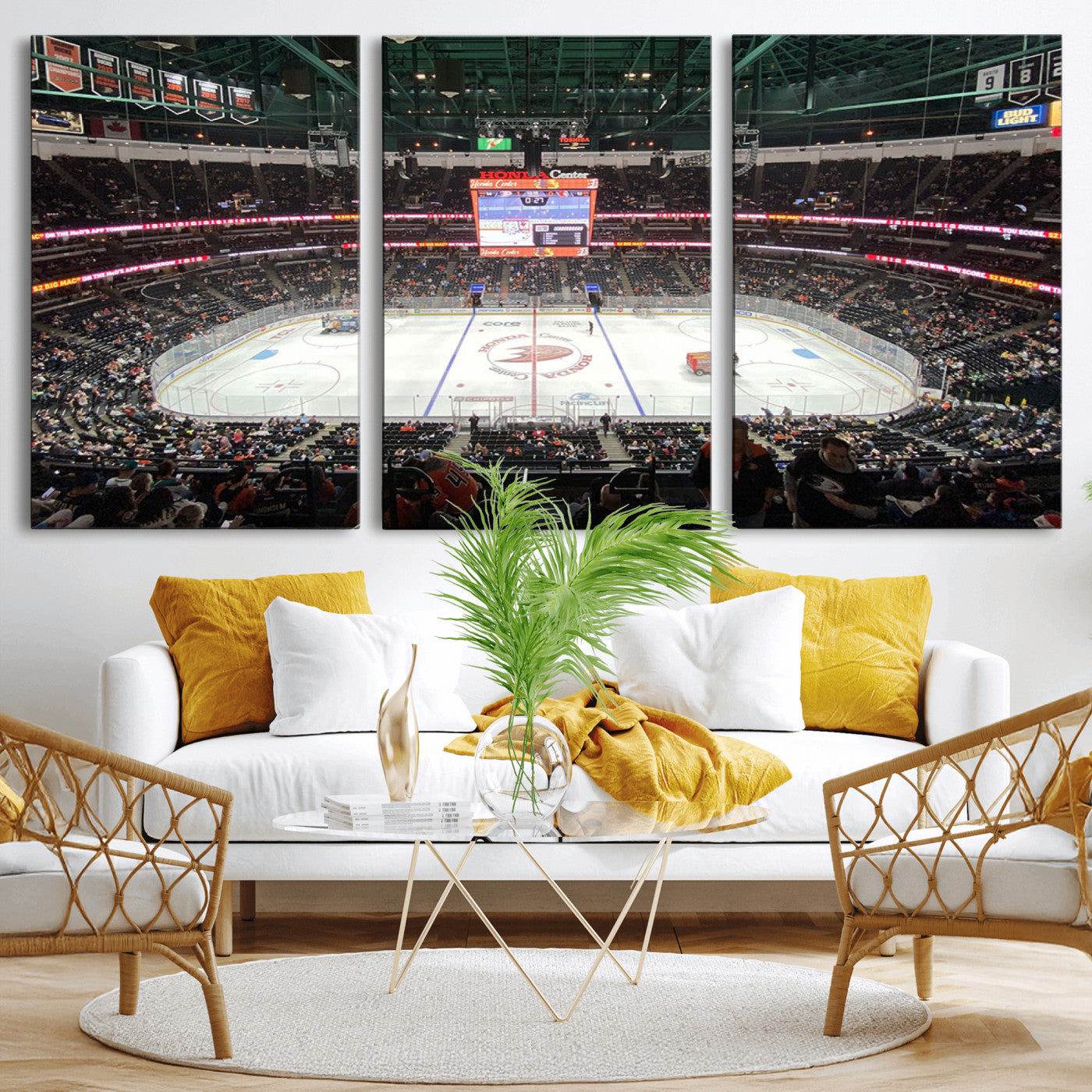 MGV-CV-60X30-3P - Honda Center California Anaheim Ducks Ice Hockey Stadium Canvas Print Wall Art
