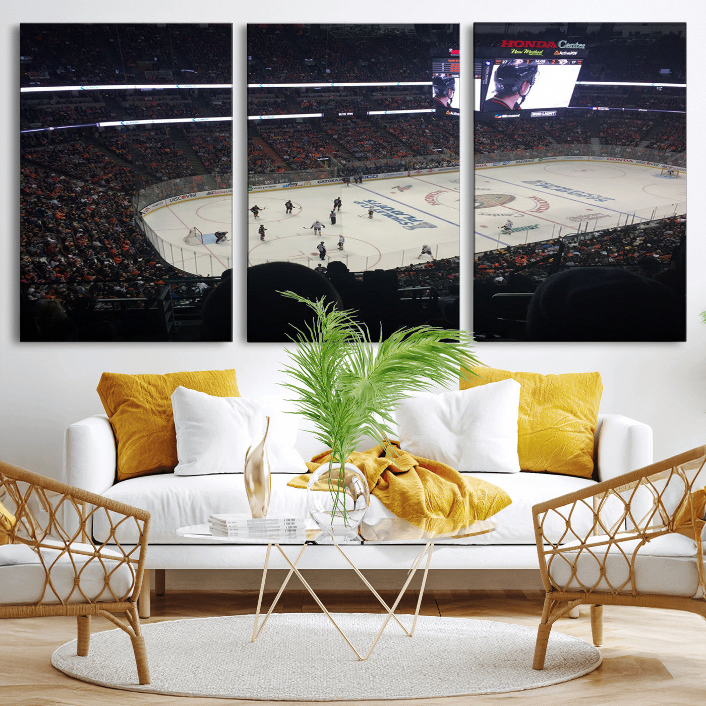 MGV-CV-60X30-3P - Honda Center California Anaheim Ducks Hockey Stadium Wall Art, Honda Center California Stadium Wall