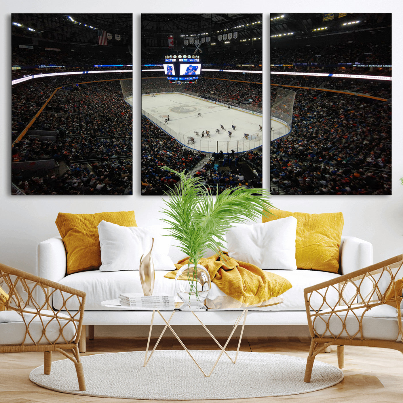 MGV-CV-60X30-3P - KeyBank Center New York Buffalo Sabres Hockey Stadium Canvas Print Wall Art