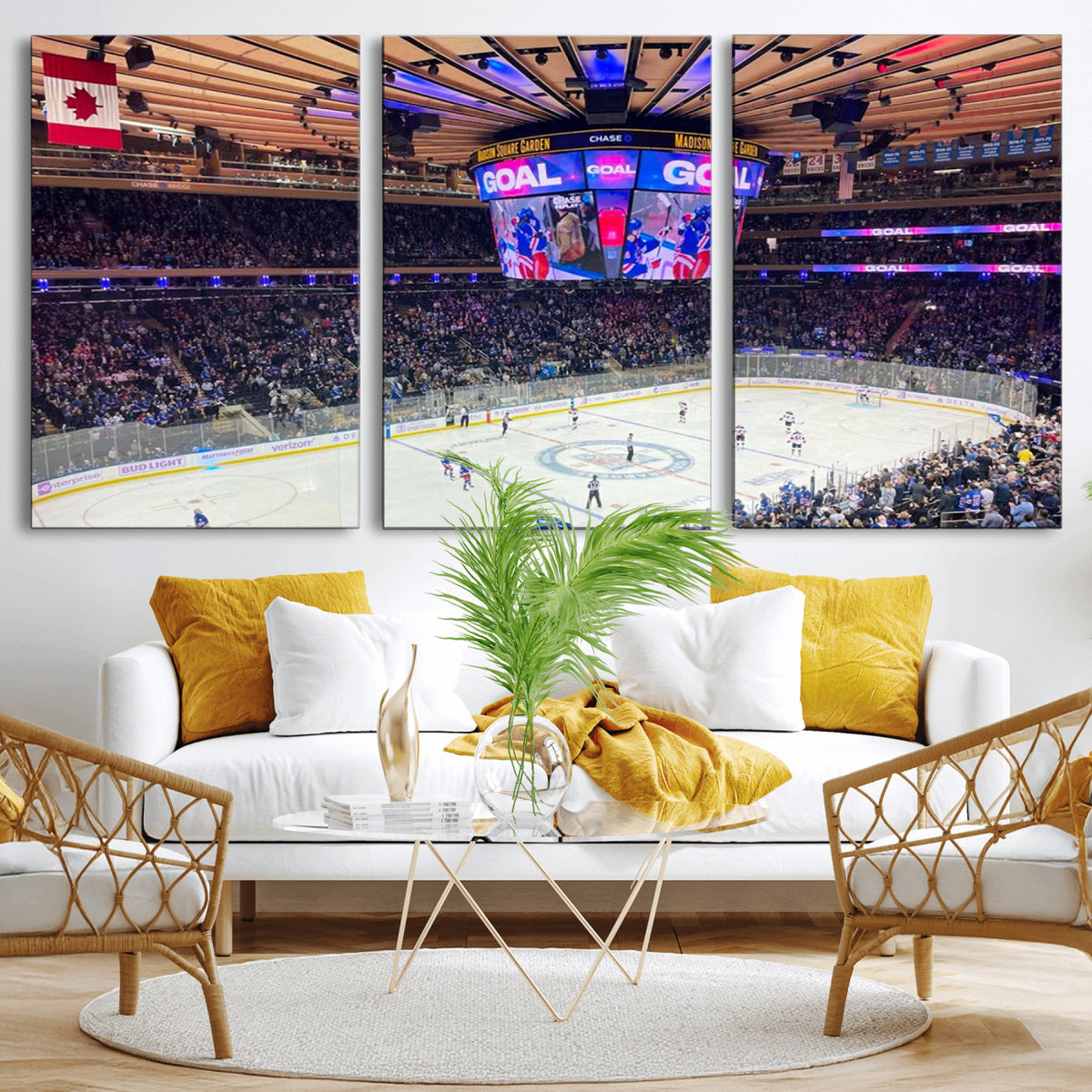 36401-MGV-CV-36X24 - Madison Square Garden New York Rangers Hockey Stadium Wall Art Canvas