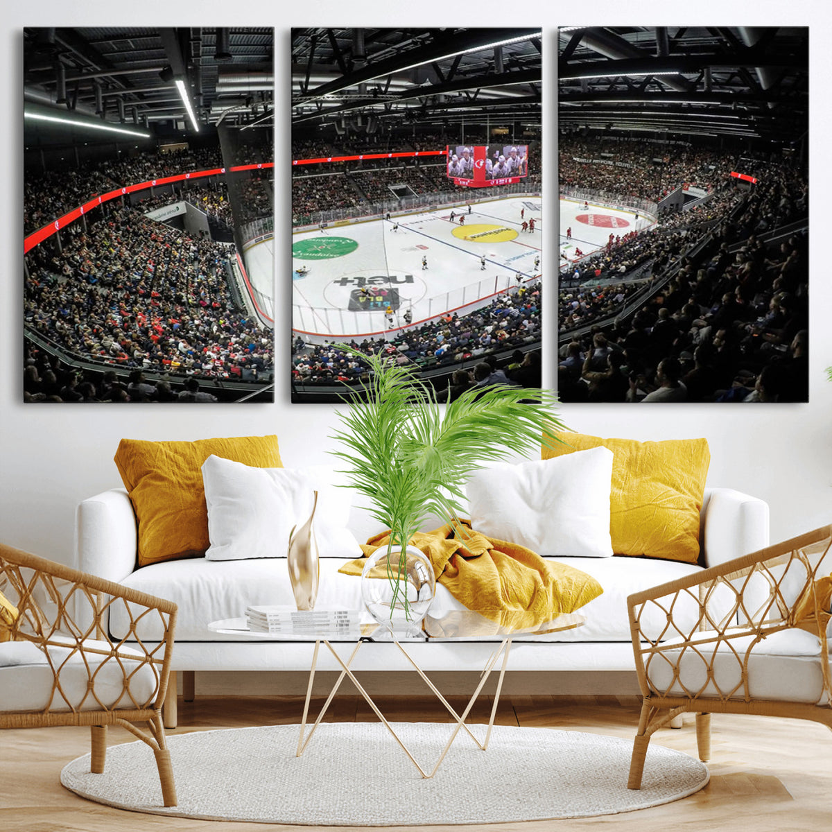 46282-MGV-CV-36X24 - Vaudoise Lausanne Ice Hockey Arena Stadium Wall Art Canvas