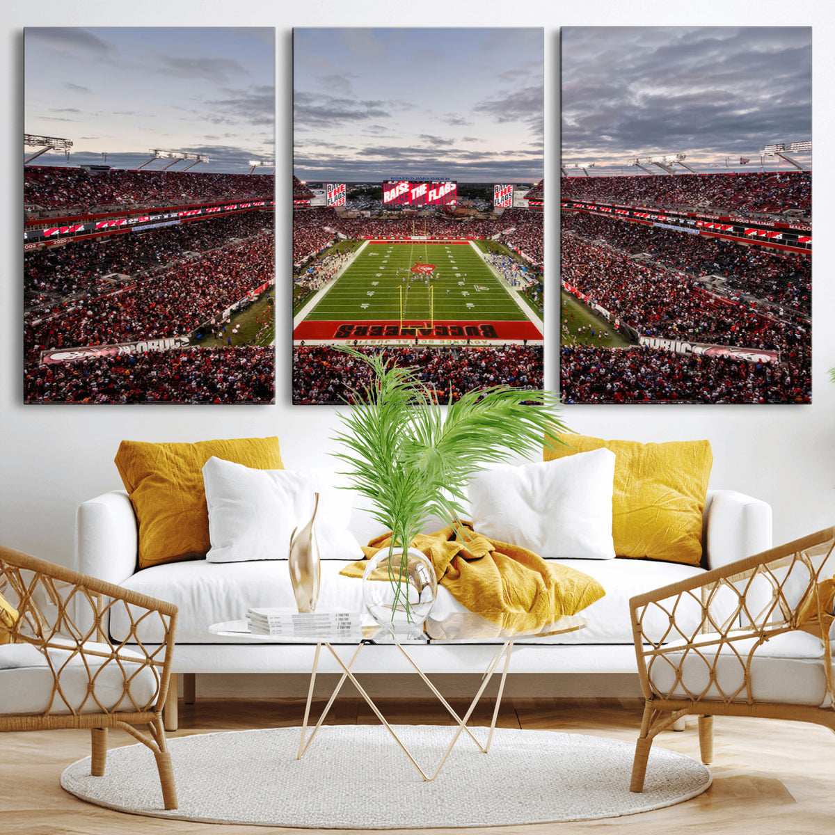 35698-MGV-CV-36X24 - Florida Tampa Raymond James Stadium Wall Art Canvas Print - NFL Football Stadium Print Canvas
