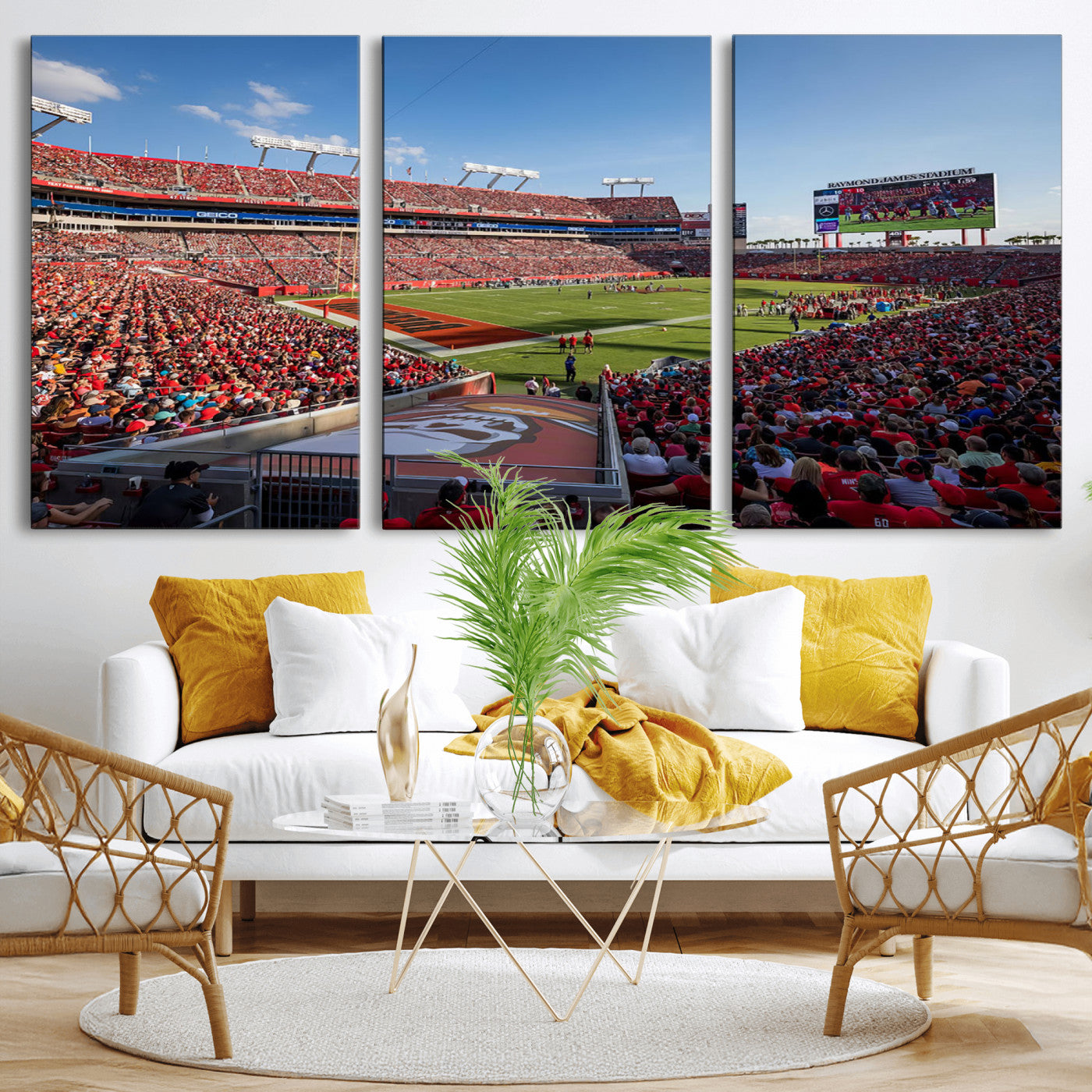MGV-CV-60X30-3P - Florida Tampa Raymond James Stadium Wall Art Canvas Print - NFL Football Stadium Print