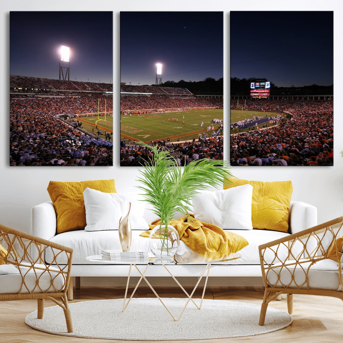 MGV-CV-60X30-3P - Virginia Cavaliers Football Team Print - Charlottesville Scott Stadium Canvas Print Wall Art