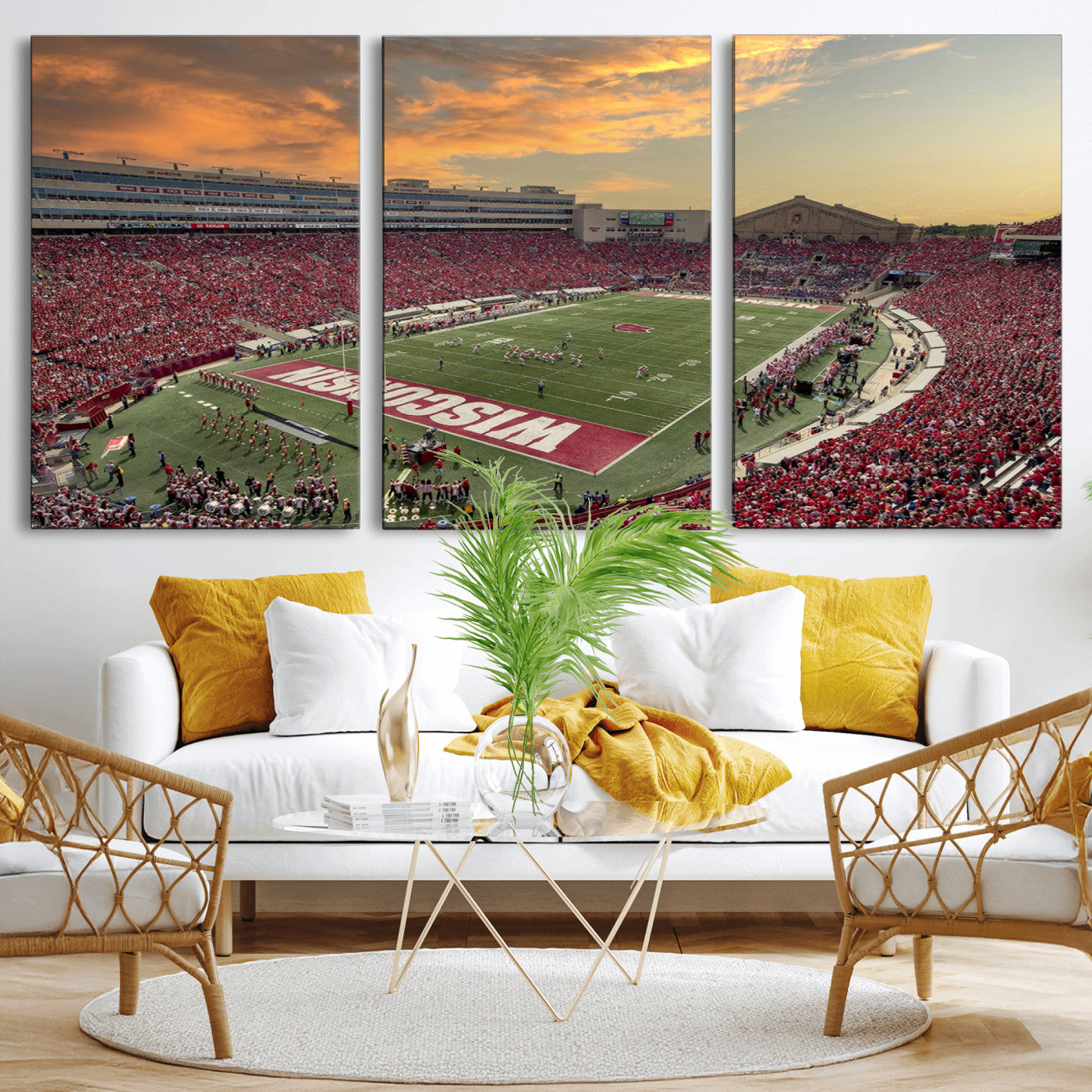 41472-MGV-CV-36X24-Camp Randall Stadium Wisconsin Badgers Large Wall Art Canvas Print | College Football Stadium Wall