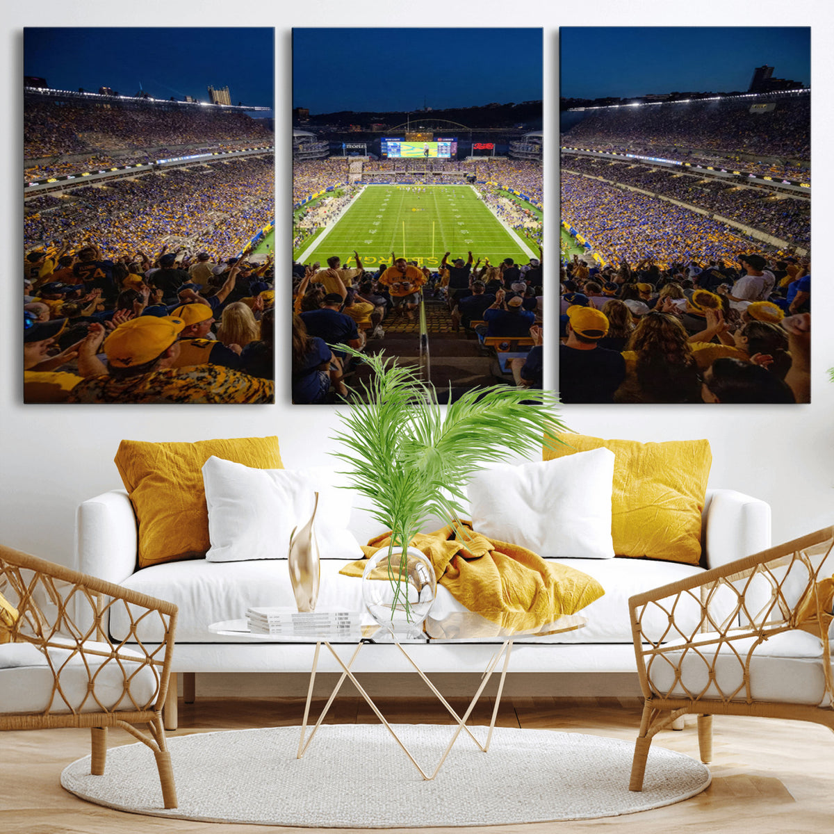 62297-MGV-CV-36X24 - Pittsburgh Panthers Football Team Print - Pittsburgh Acrisure Stadium Wall Art Canvas Print