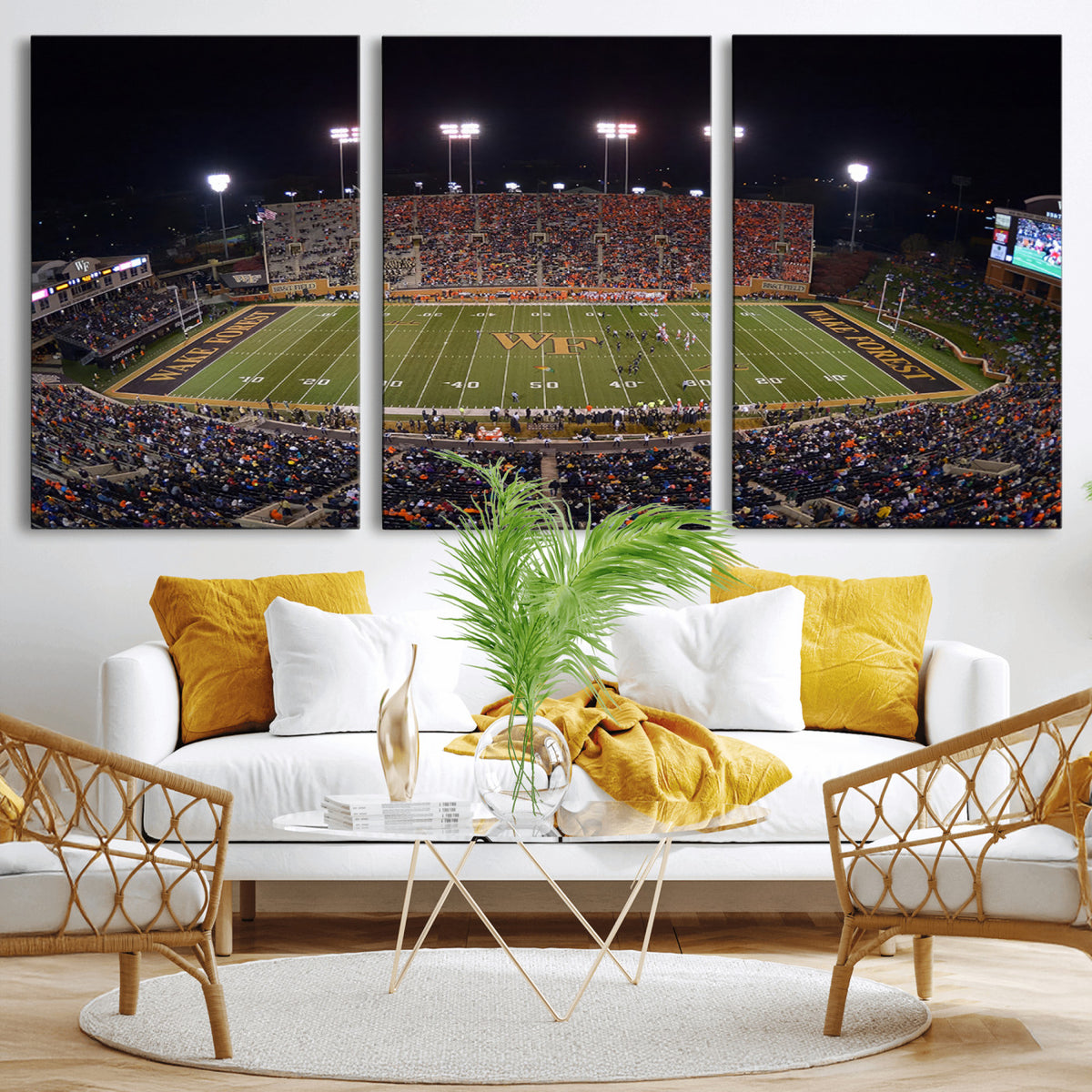 26033-MGV-CV-36X24 - Demon Deacons Print Canvas, Football Team Print