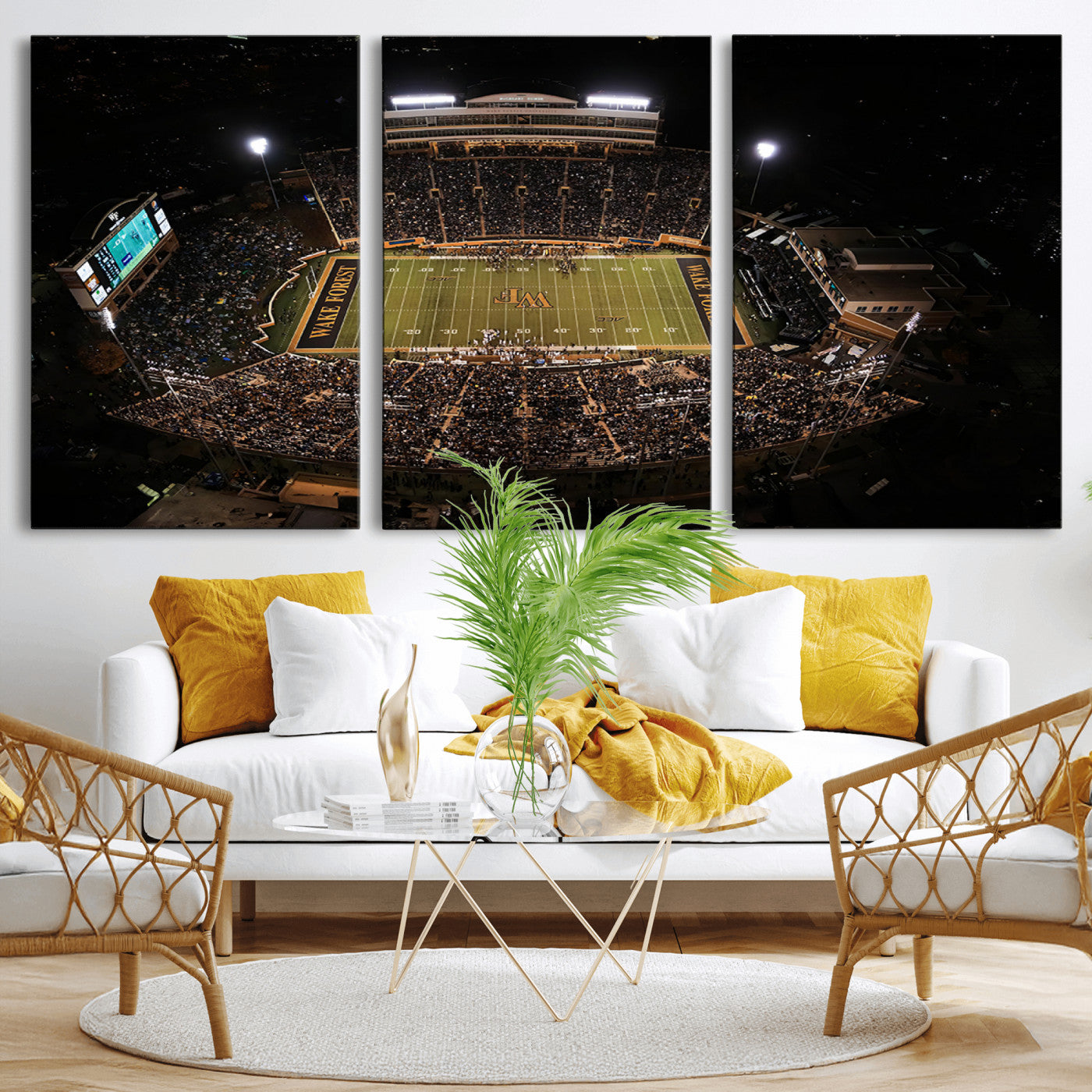 MGV-CV-60X30-3P - Wake Forest University Demon Deacons Canvas Printi, Football Team Print - Winston-Salem Allegacy