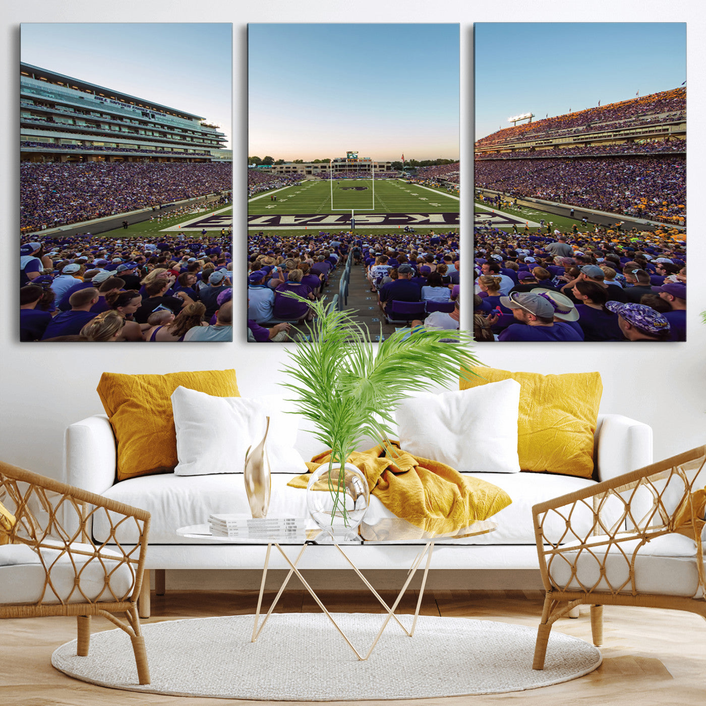 MGV-CV-60X30-3P - Kansas State University Wildcats Football Team Print - Manhattan Bill Snyder Family Football Stadium