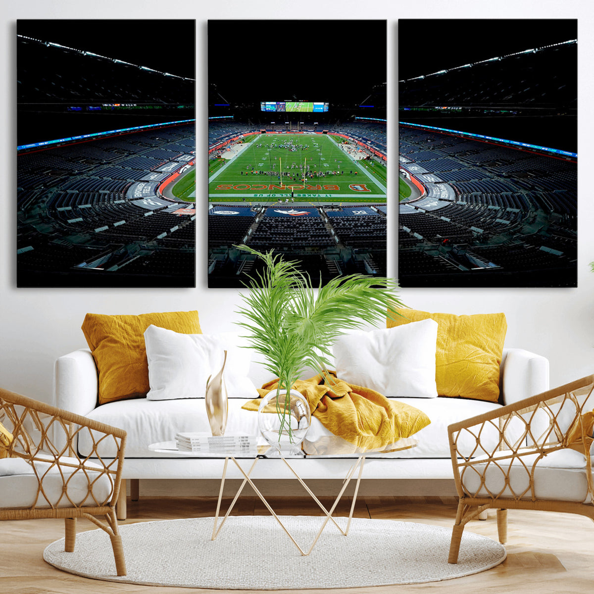 14797-MGV-CV-36X24 - Denver Broncos Football Team Print Canvas- Denver Empower Field at Mile High Stadium Wall Art Canvas
