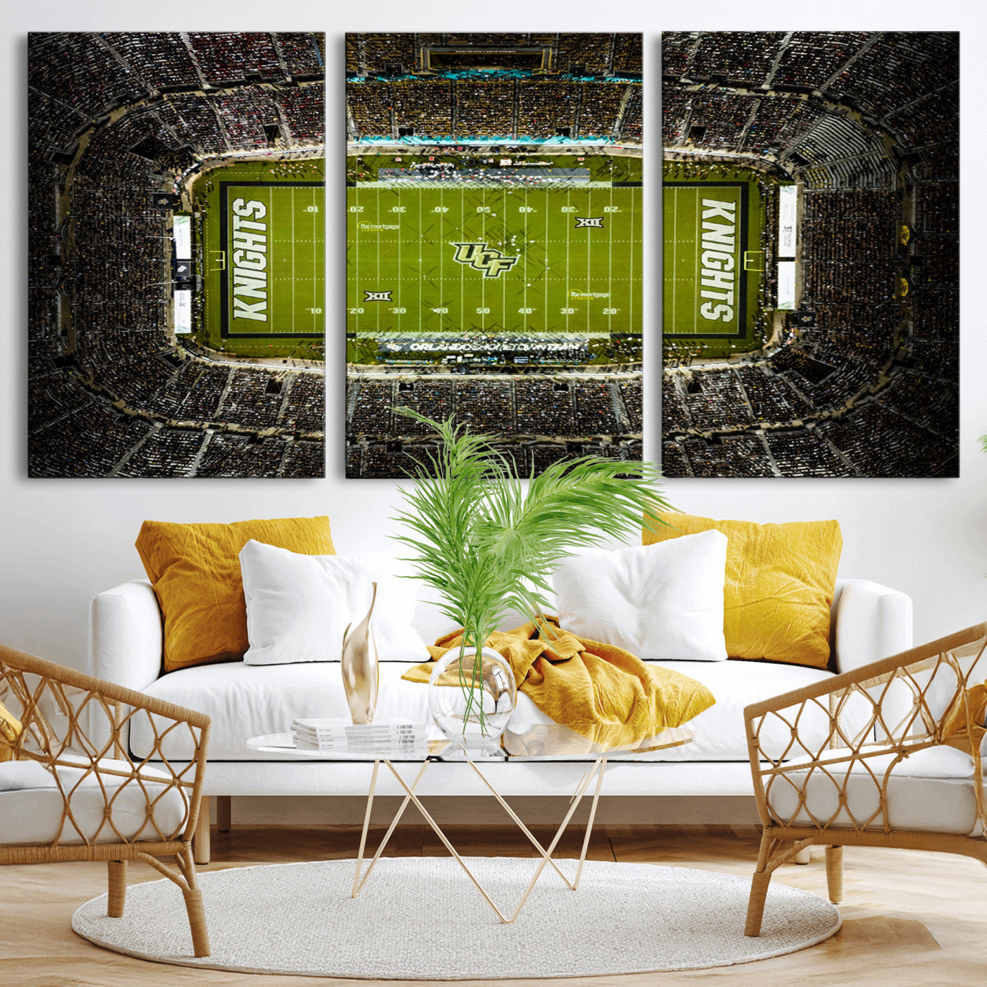 MGV-CV-60X30-3P - UCF Knights Football Team Print - Orlando FBC Mortgage Stadium Wall Art, UCF Knights Canvas Print