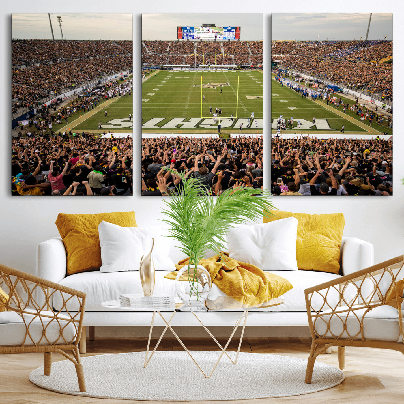 MGV-CV-60X30-3P - UCF Knights Football Team Print - Orlando FBC Mortgage Stadium Canvas Print