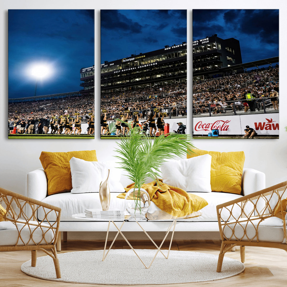 40217-MGV-CV-36X24 - UCF Knights Football Team Print - Orlando FBC Mortgage Stadium Wall Art Canvas Print