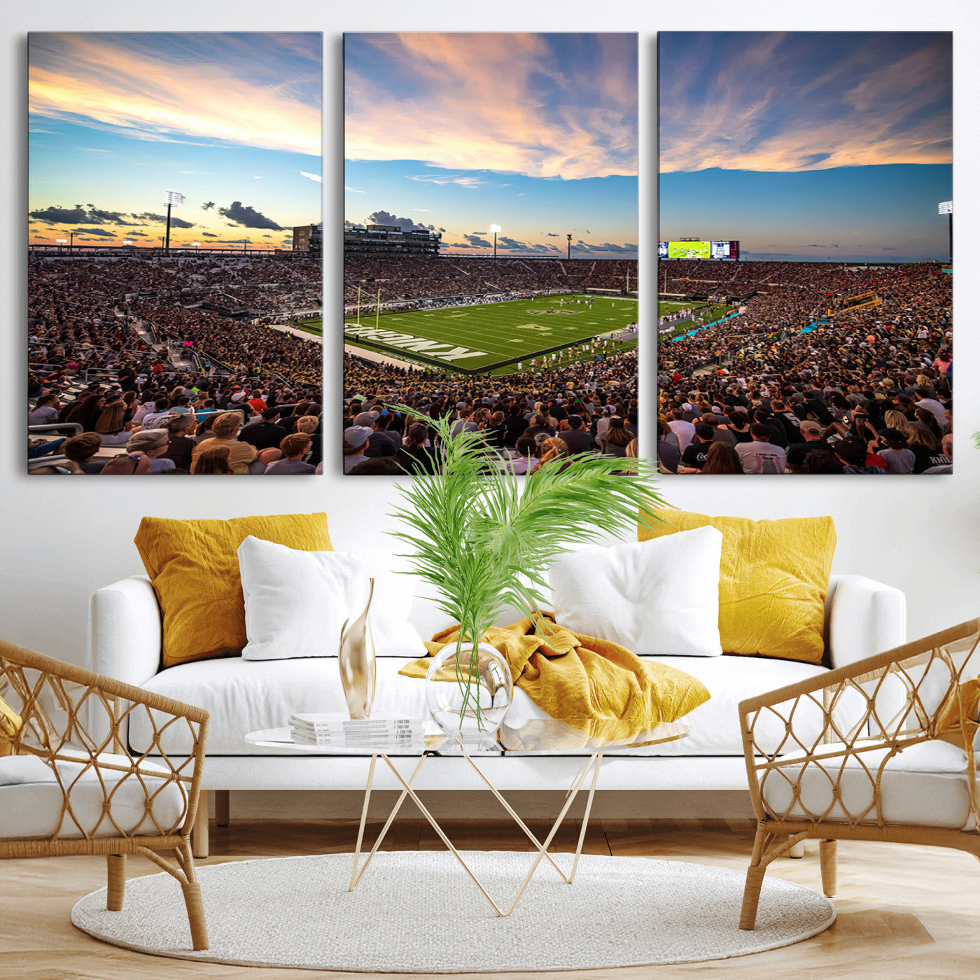 MGV-CV-60X30-3P - UCF Knights Football Team Print - Orlando FBC Mortgage Stadium Wall Art Canvas Print
