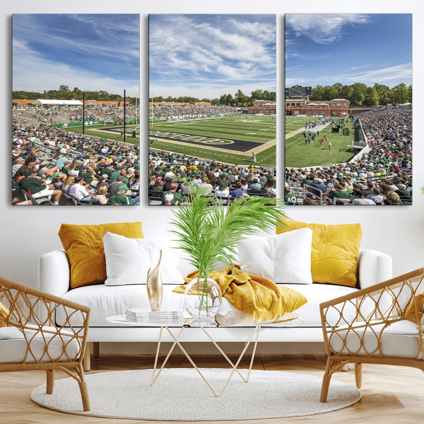 MGV-CV-60X30-3P - University of Charlotte 49ers Football Team Print - Charlotte Jerry Richardson Stadium Canvas Print