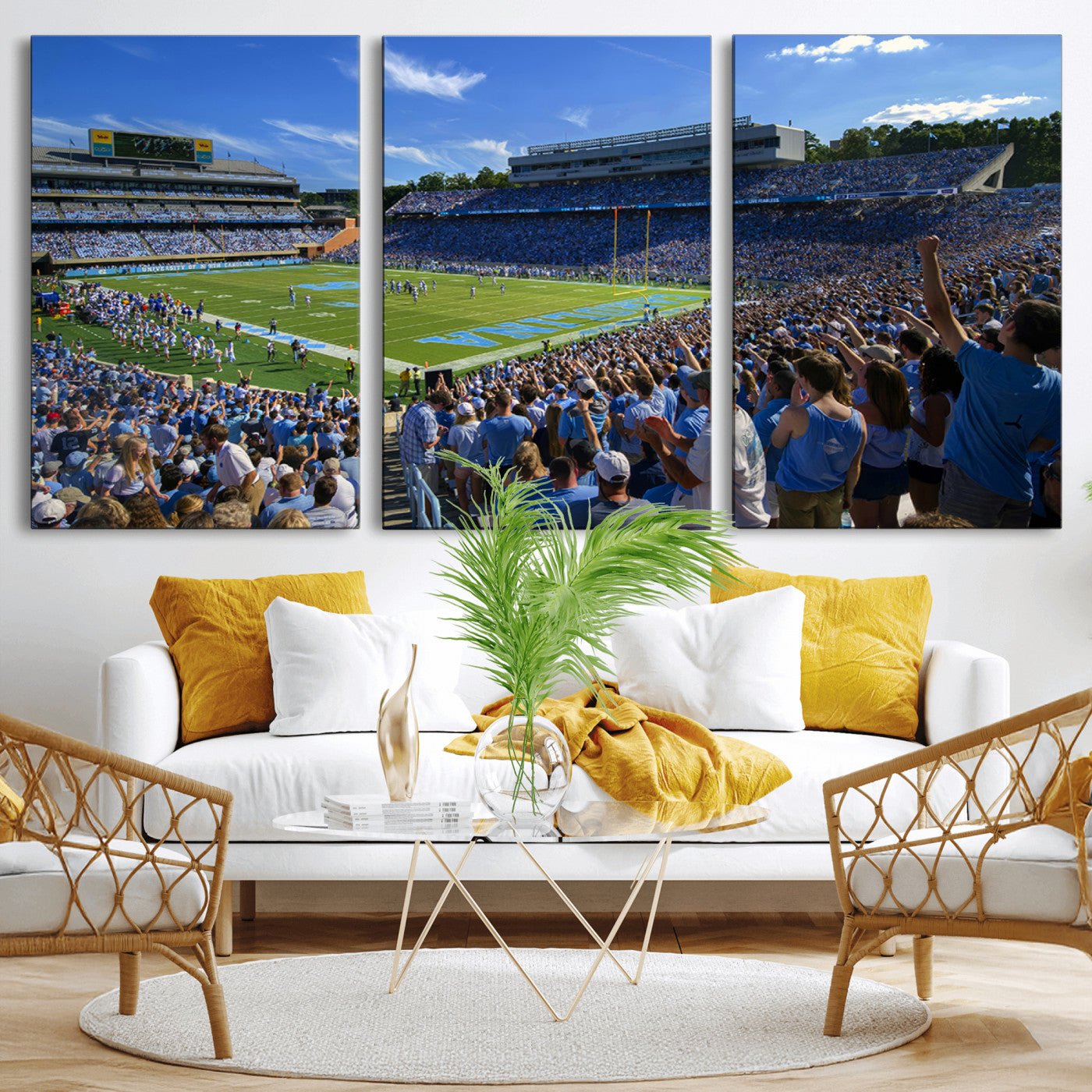 MGV-CV-60X30-3P - University of North Carolina Tar Heels Team Canvas Print - Chapel Hill Kenan Memorial Stadium Wall