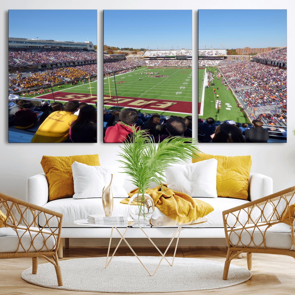 78117-MGV-CV-36X24 - Boston College Eagles Football Team Print - Boston Alumni Stadium Wall Art Canvas Print