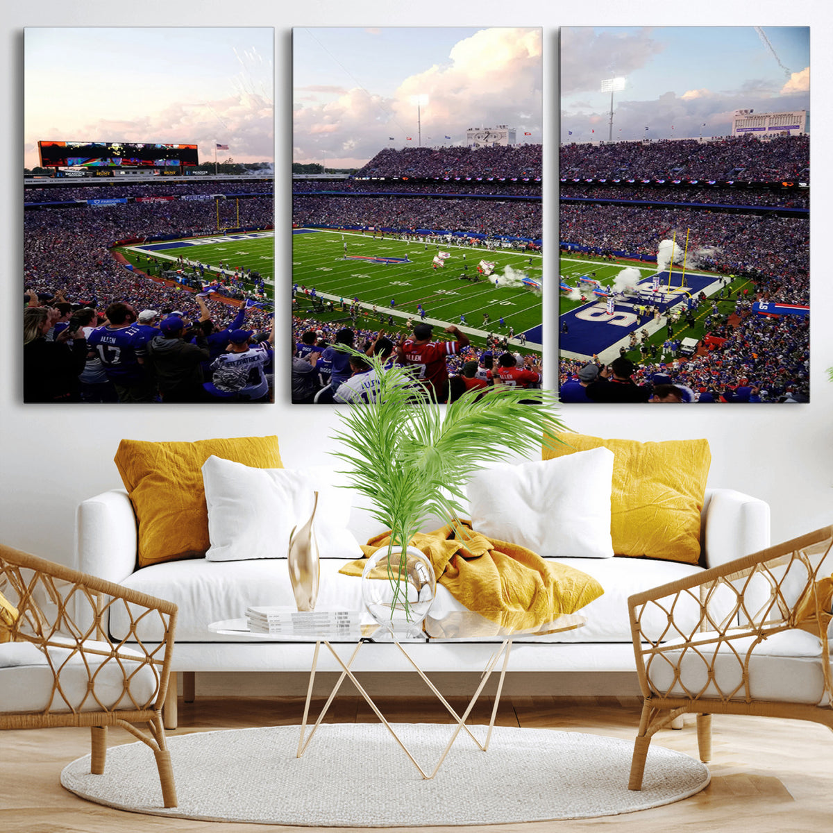 64066-MGV-CV-36X24 - Buffalo Bills Football Team Print - Buffalo Highmark Stadium Wall Art Canvas Print