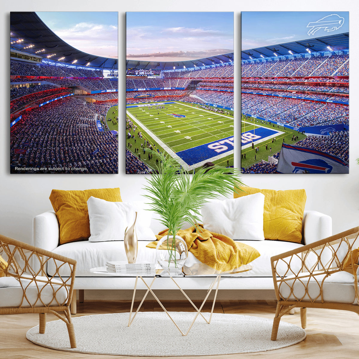 57873-MGV-CV-36X24 - Buffalo Bills Football Team Print Canvas - Buffalo Highmark Stadium Wall Art Canvas Print