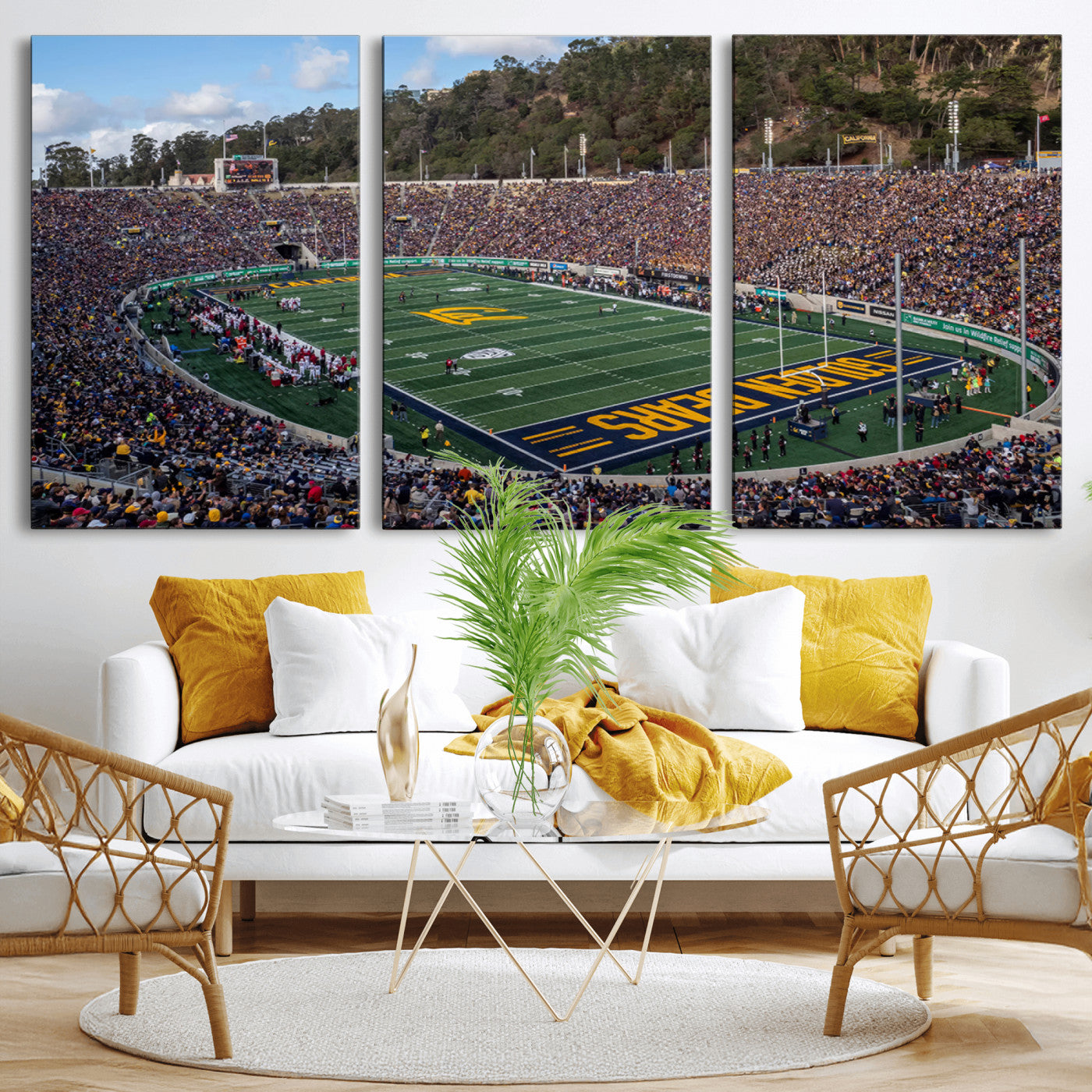 38054-MGV-CV-36X24-University of California Golden Bears Football Team Print - Berkeley California Memorial Stadium Art Canvas Print
