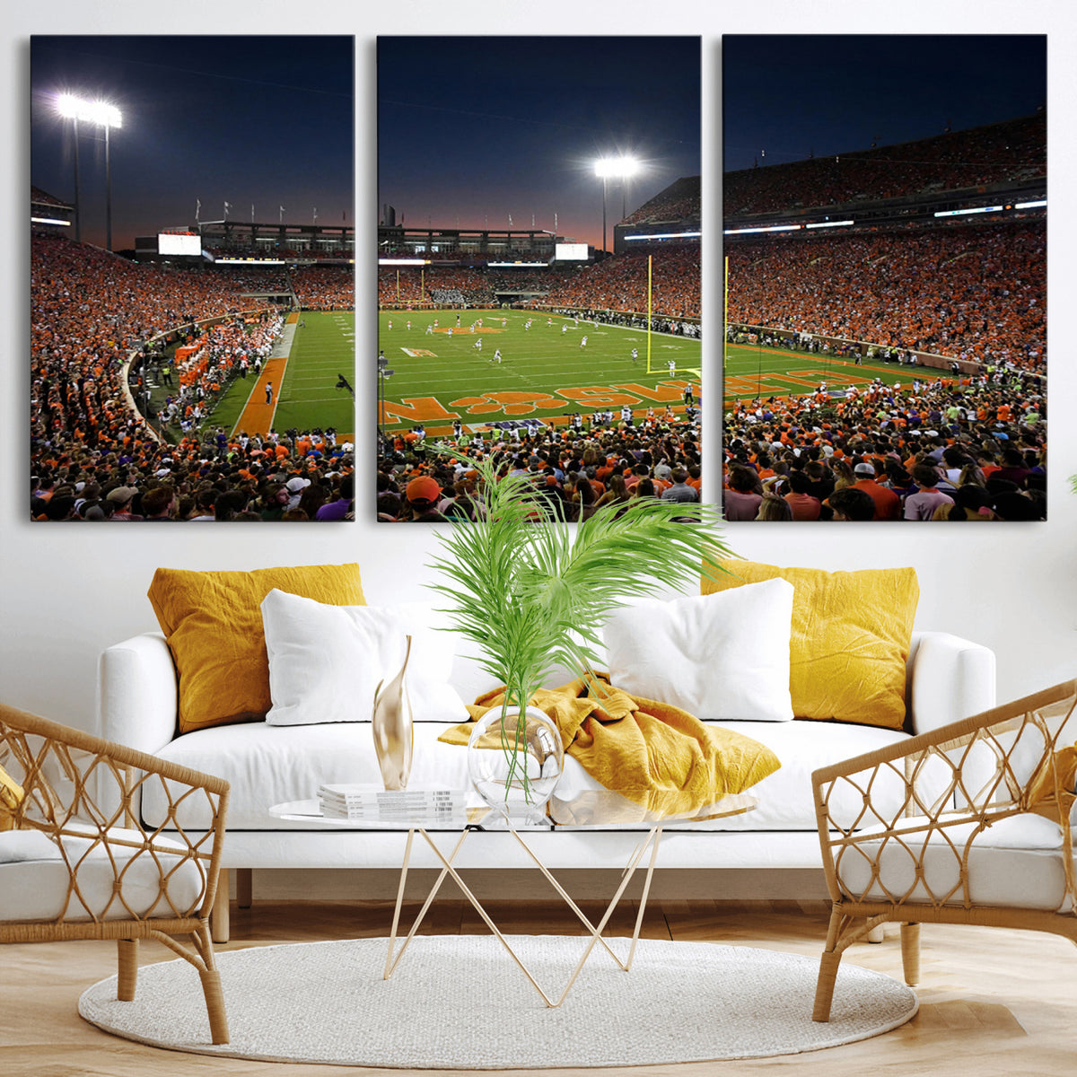 32340-MGV-CV-36X24 - Clemson University Tigers Art Print, Football Team Print