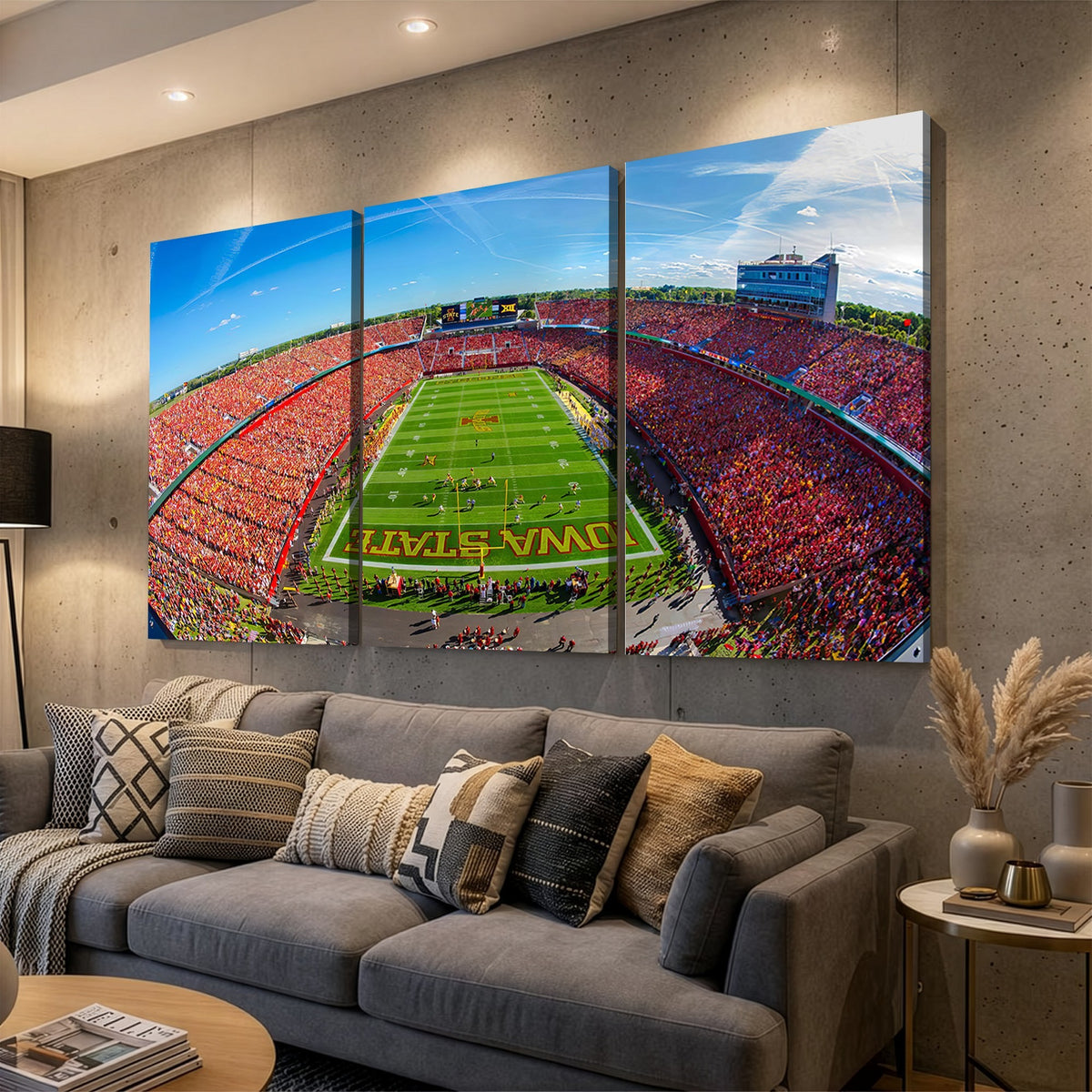 36706-MGV-CV-24X16 - Iowa State University Cyclones Football Team Print, Ames, Framed and Ready to Hang