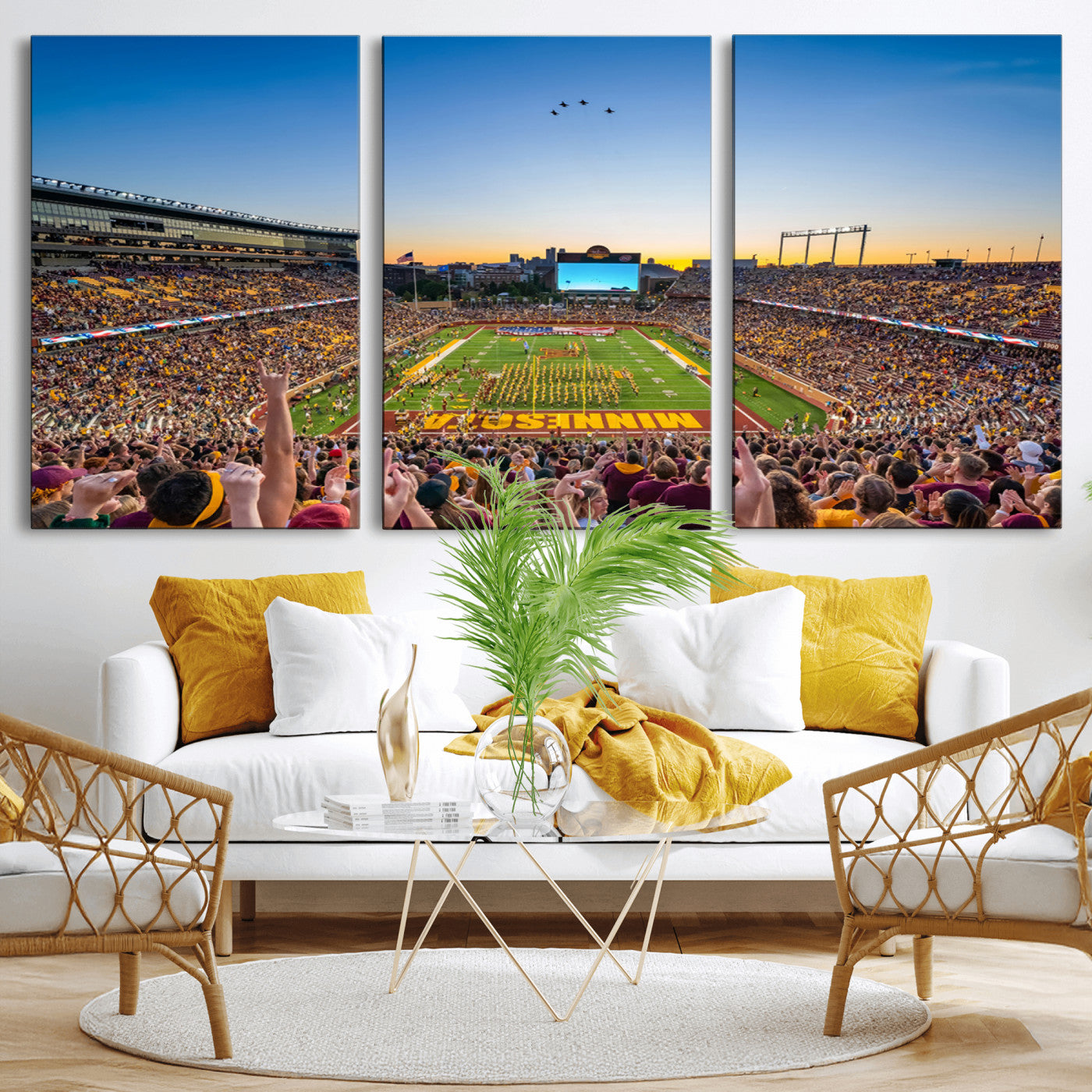 MGV-CV-60X30-3P - University of Minnesota Golden Gophers Art Print, Football Team Print - Minneapolis Huntington Bank