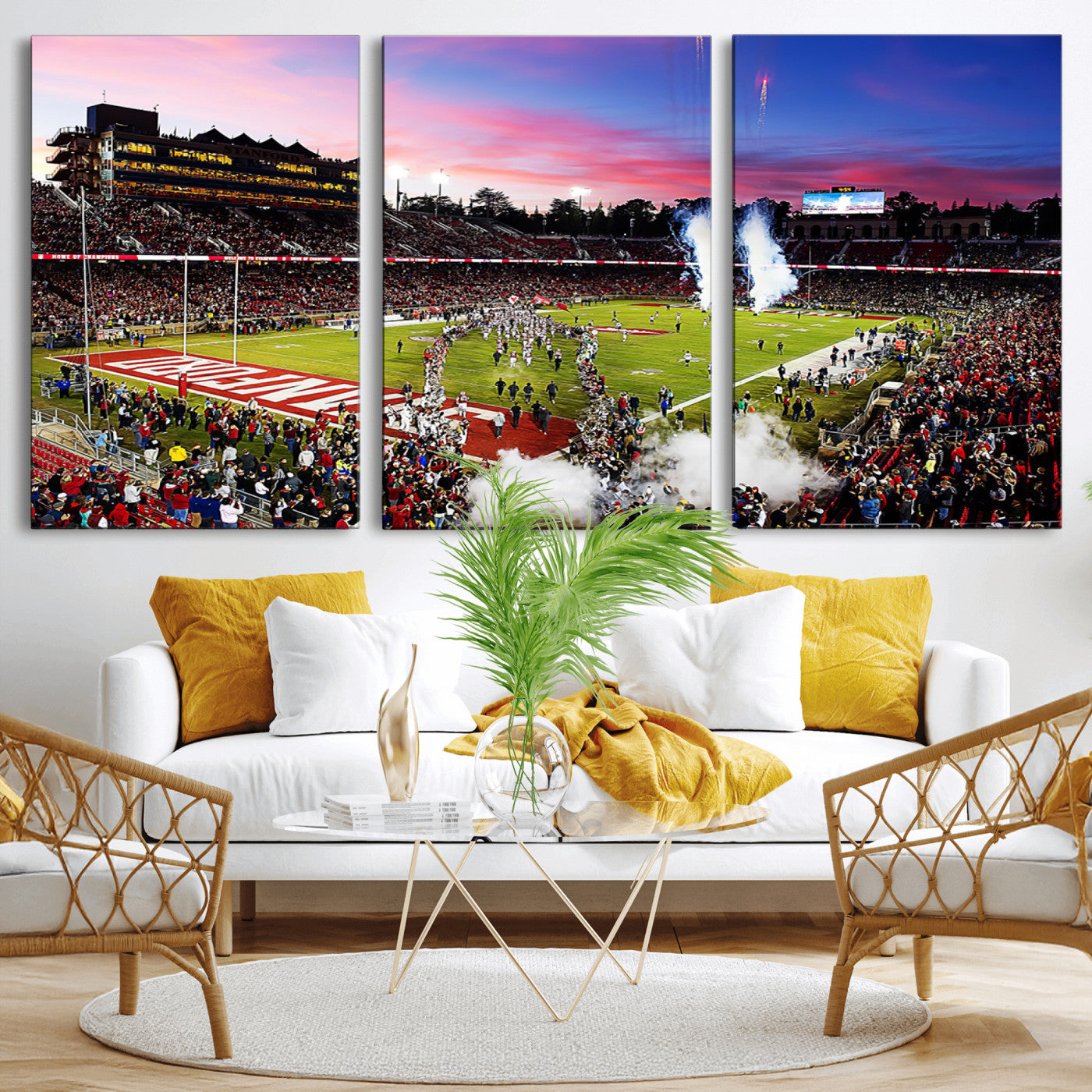MGV-CV-60X30-3P - Stanford University Cardinal Football Team Print - Stanford Stadium Wall Art Canvas Print