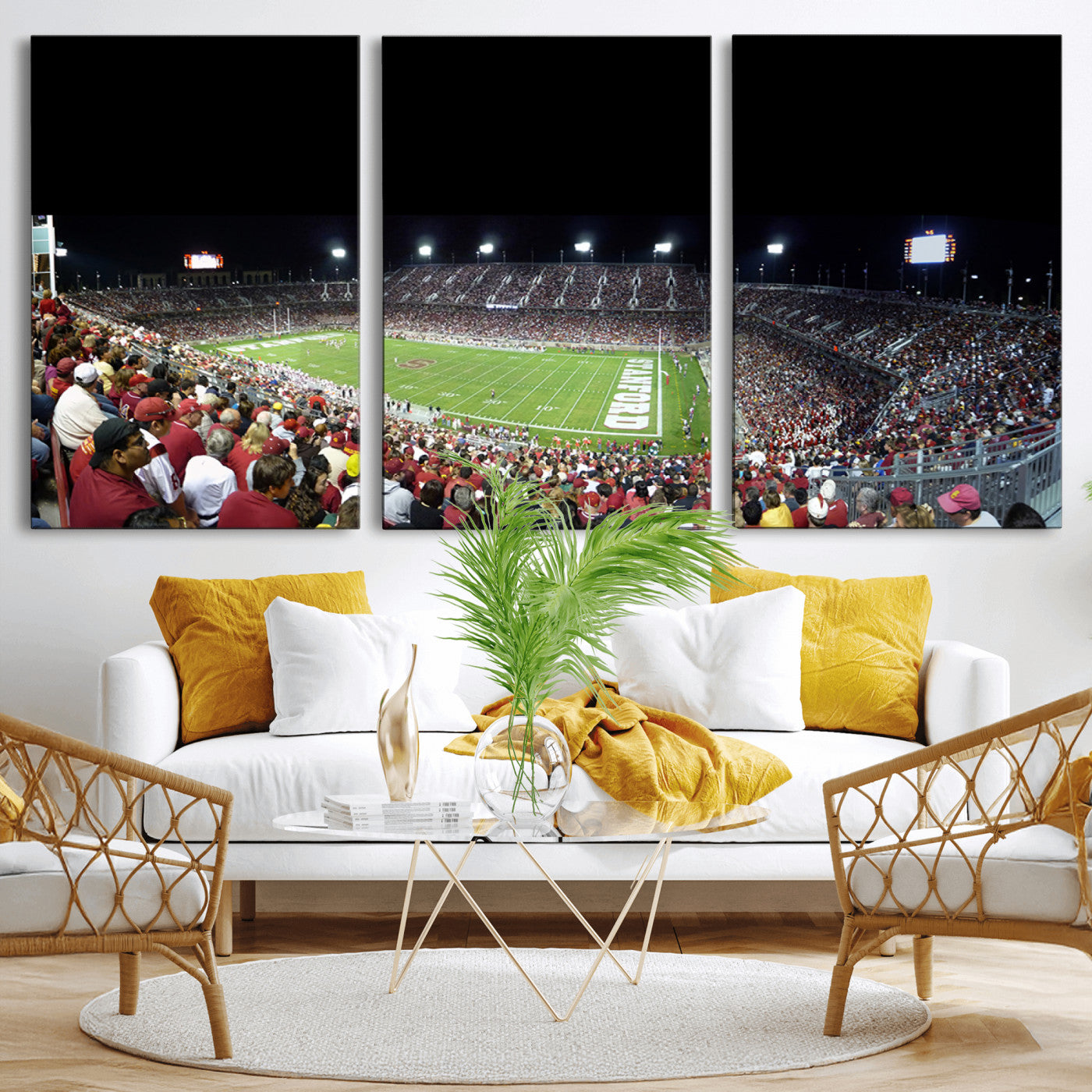 MGV-CV-60X30-3P - Stanford University Cardinal Football Team Print - Stanford Stadium Wall Art Canvas Print