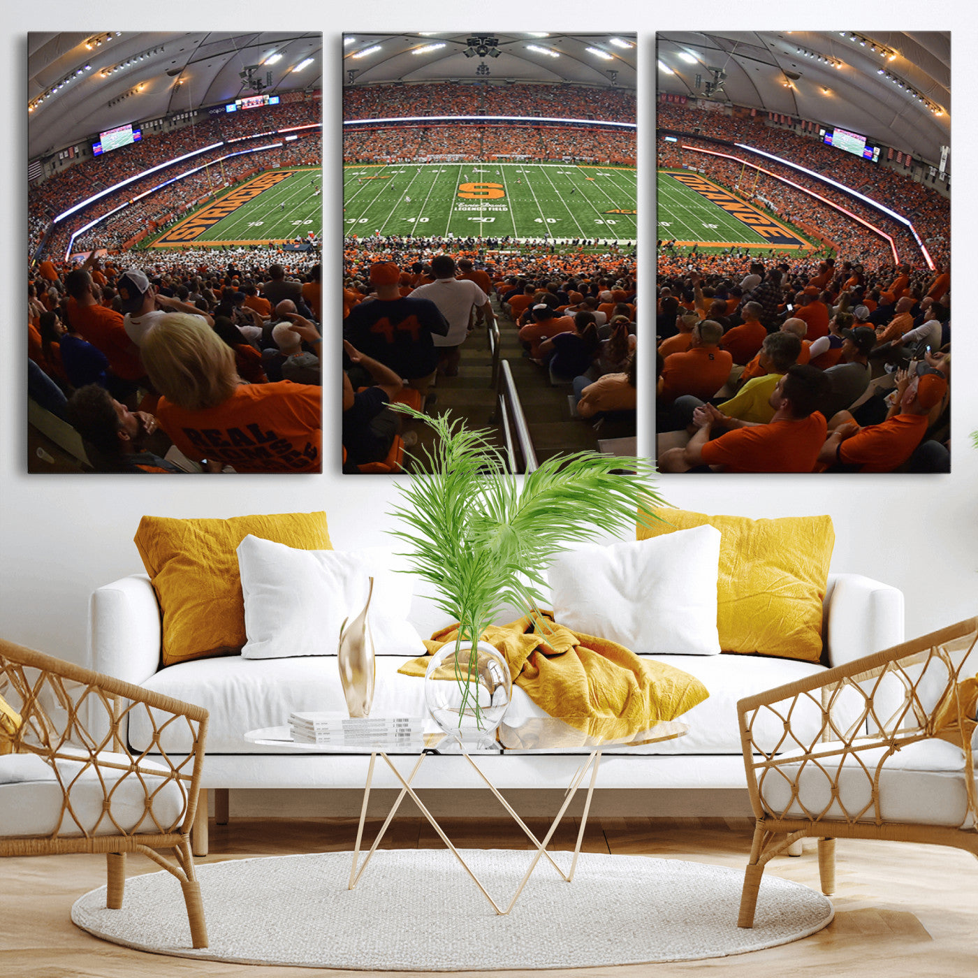 MGV-CV-60X30-3P - Syracuse University Orange Football Canvas Print, Football Team Print - Syracuse JMA Wireless Dome