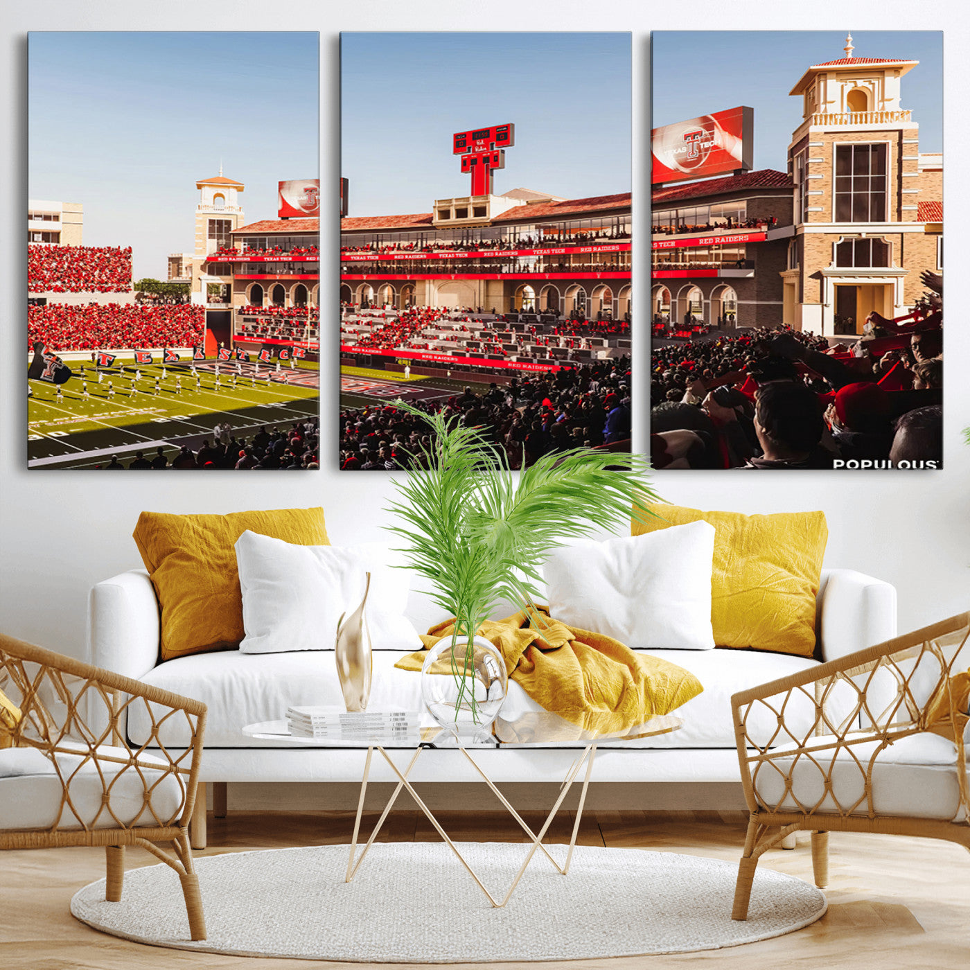 MGV-CV-60X30-3P - Jones AT&T Stadium Texas Tech Red Raiders Wall Art | Large Att Stadium Canvas Print | College