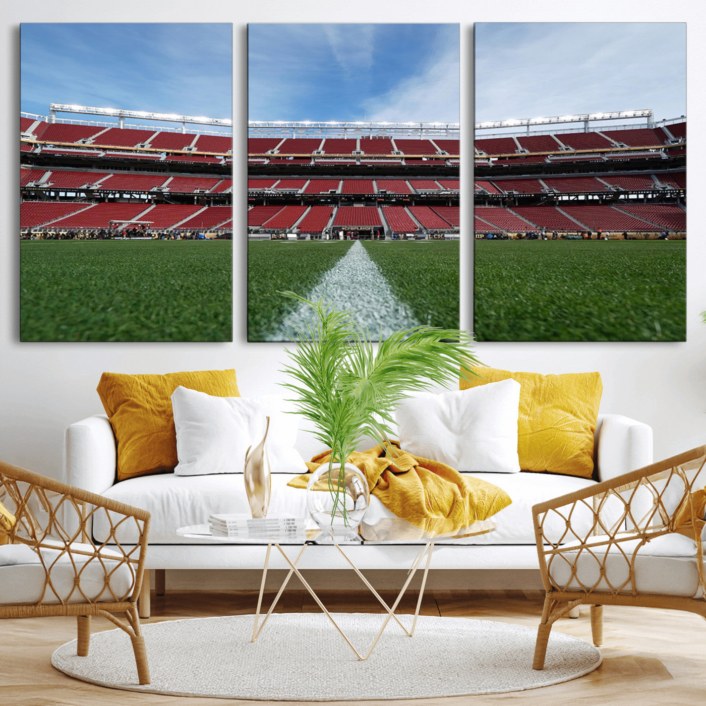 MGV-CV-60X30-3P - University of Tulsa Golden Hurricane Football Team Print - Tulsa H.A. Chapman Stadium Wall Art