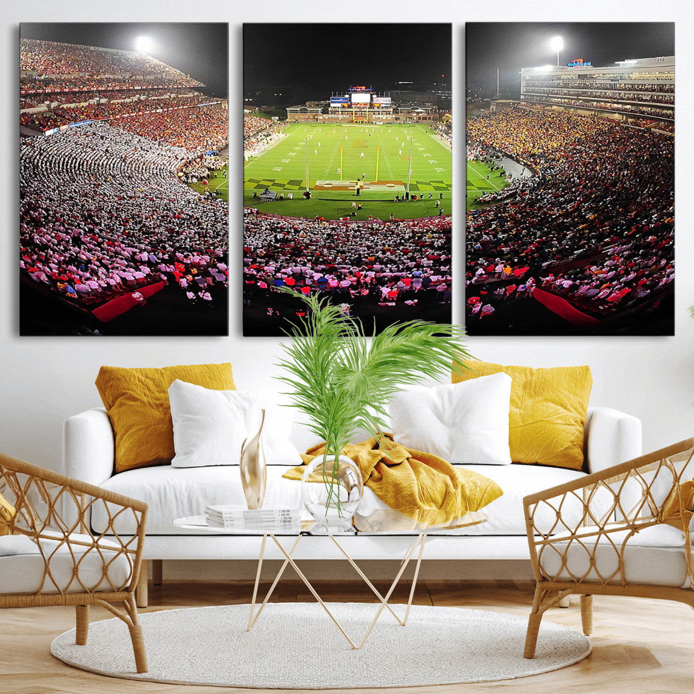 MGV-CV-60X30-3P - University of Maryland Terrapins Football Team Print - College Park SECU Stadium Wall Art Canvas
