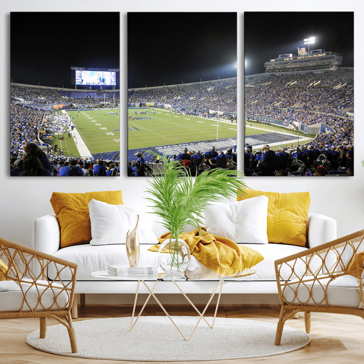 10894-PAN-FL-20X10 - University of Memphis Tigers Football Team Print - Memphis Simmons Bank Liberty Stadium Wall Art