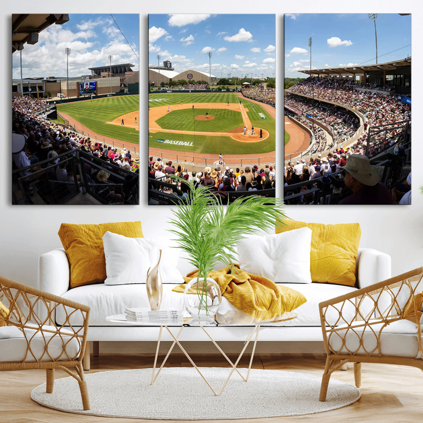 MGV-CV-60X30-3P - The Texas A&M University Aggies Athletics Team Print - College Station Kyle Field Wall Art Canvas