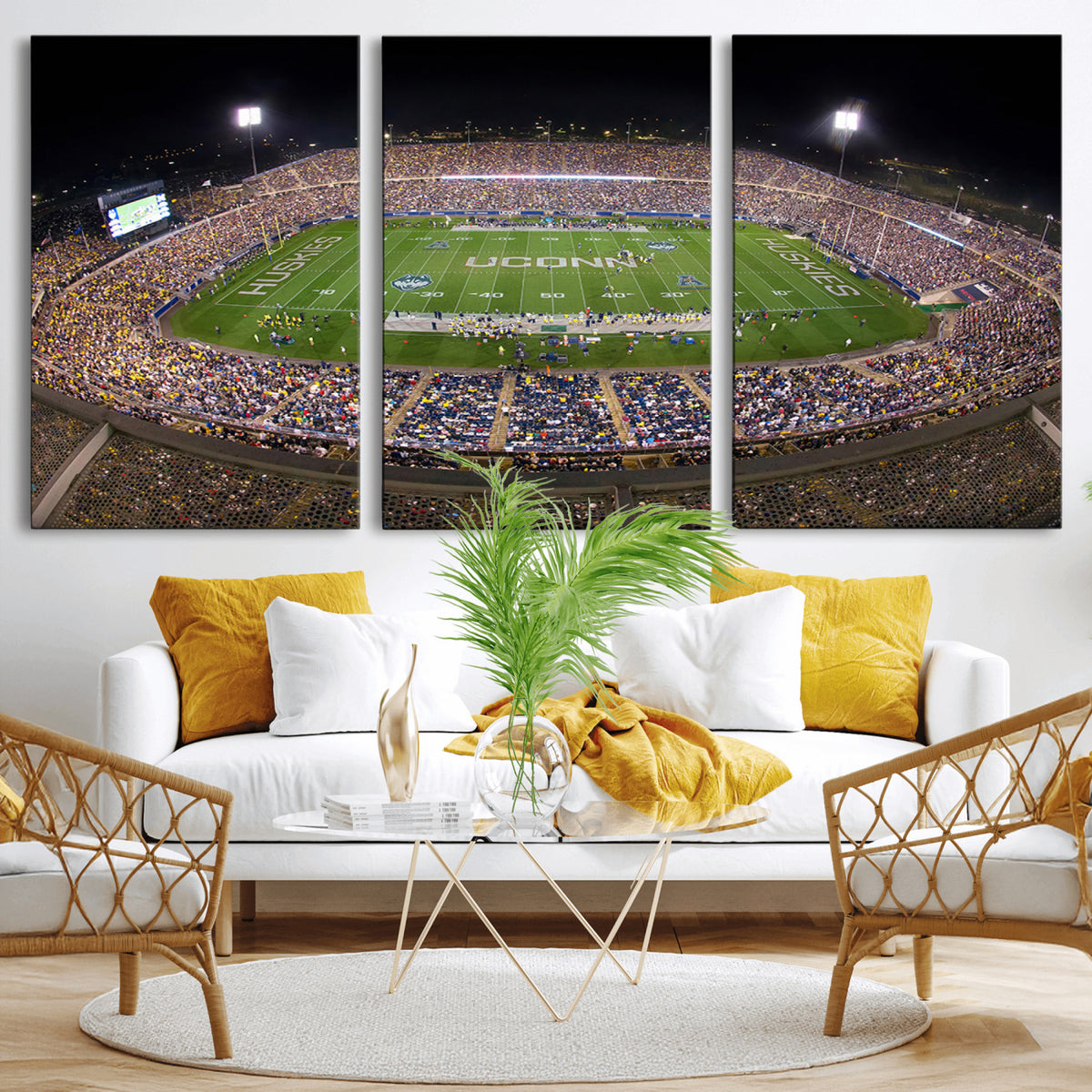 52855-MGV-CV-36X24 - The University of Connecticut UCONN Huskies Football Team Print, East Hartford