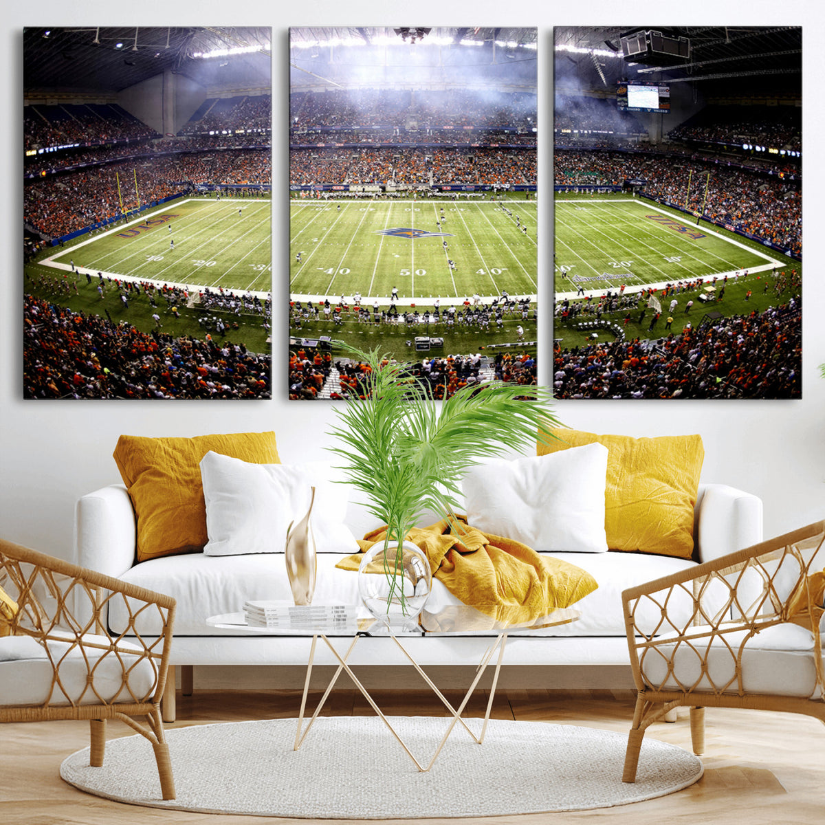 46972-MGV-CV-36X24 - The University of Texas at San Antonio Roadrunners Football Team Print, Framed and Ready to Hang