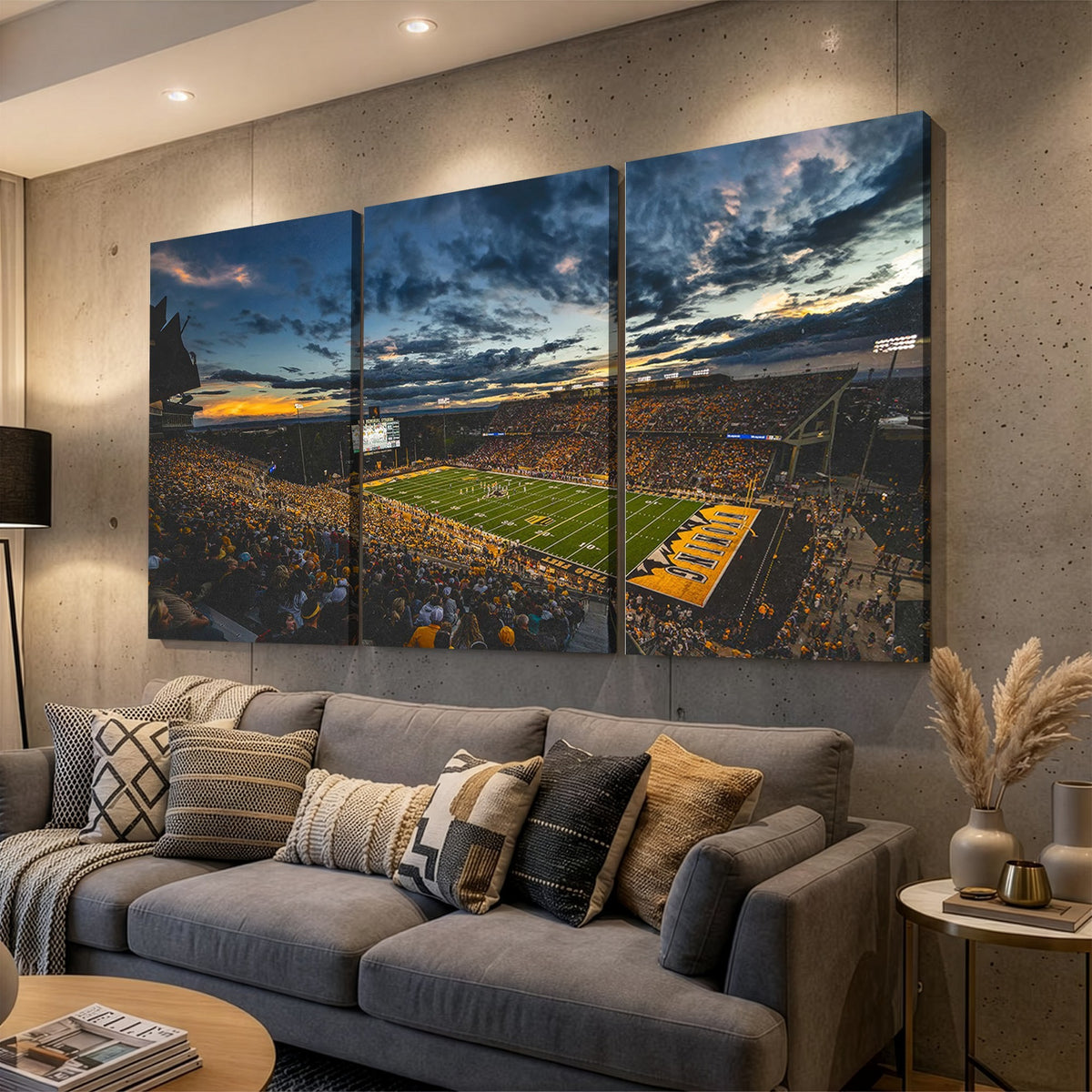 41879-MGV-CV-24X16 - University of Wyoming Cowboys Football Team Print, Laramie War Memorial Stadium Wall Art