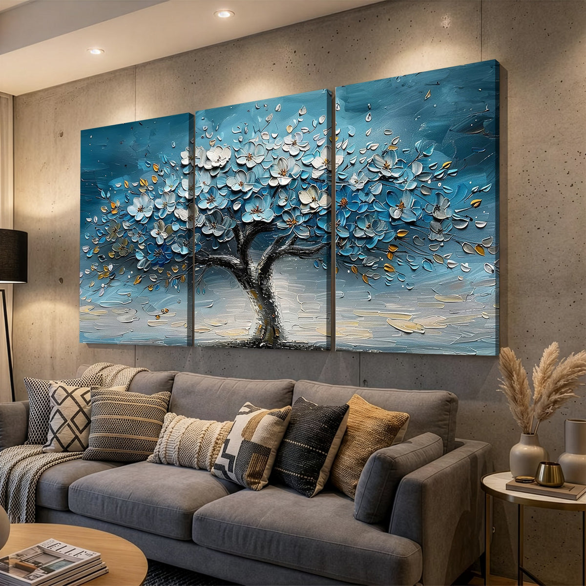24109-_Poster-30x20 - Abstract Blooming Tree Wall Art Canvas Print, Floral Modern Home Decor