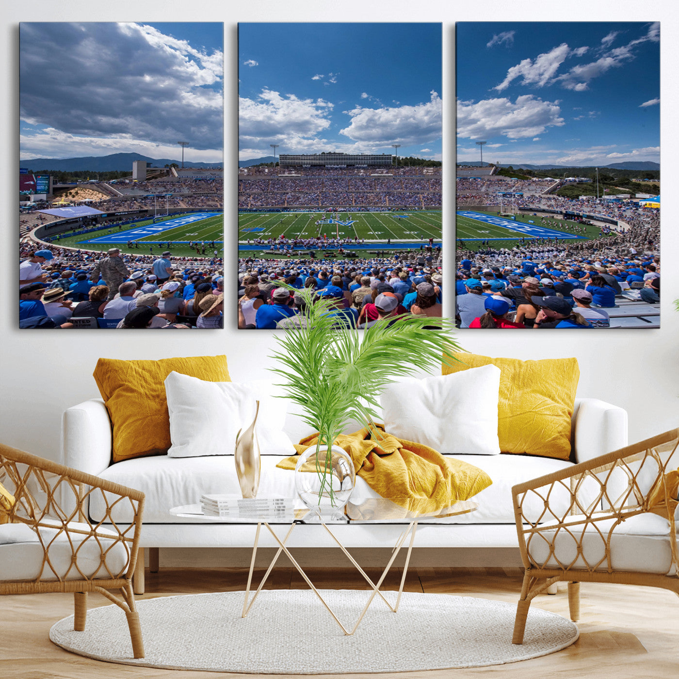MGV-CV-60X30-3P - Air Force Falcons Football Team Print - Colorado Springs Falcon Stadium Wall Art Canvas Print
