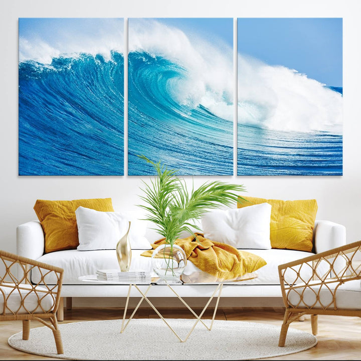 Ocean Wave Canvas Wall Art Print.