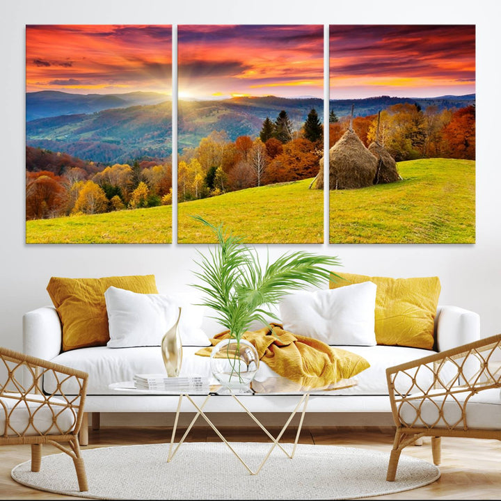 Landscape View Sunset museum-quality canvas art, ready to hang.